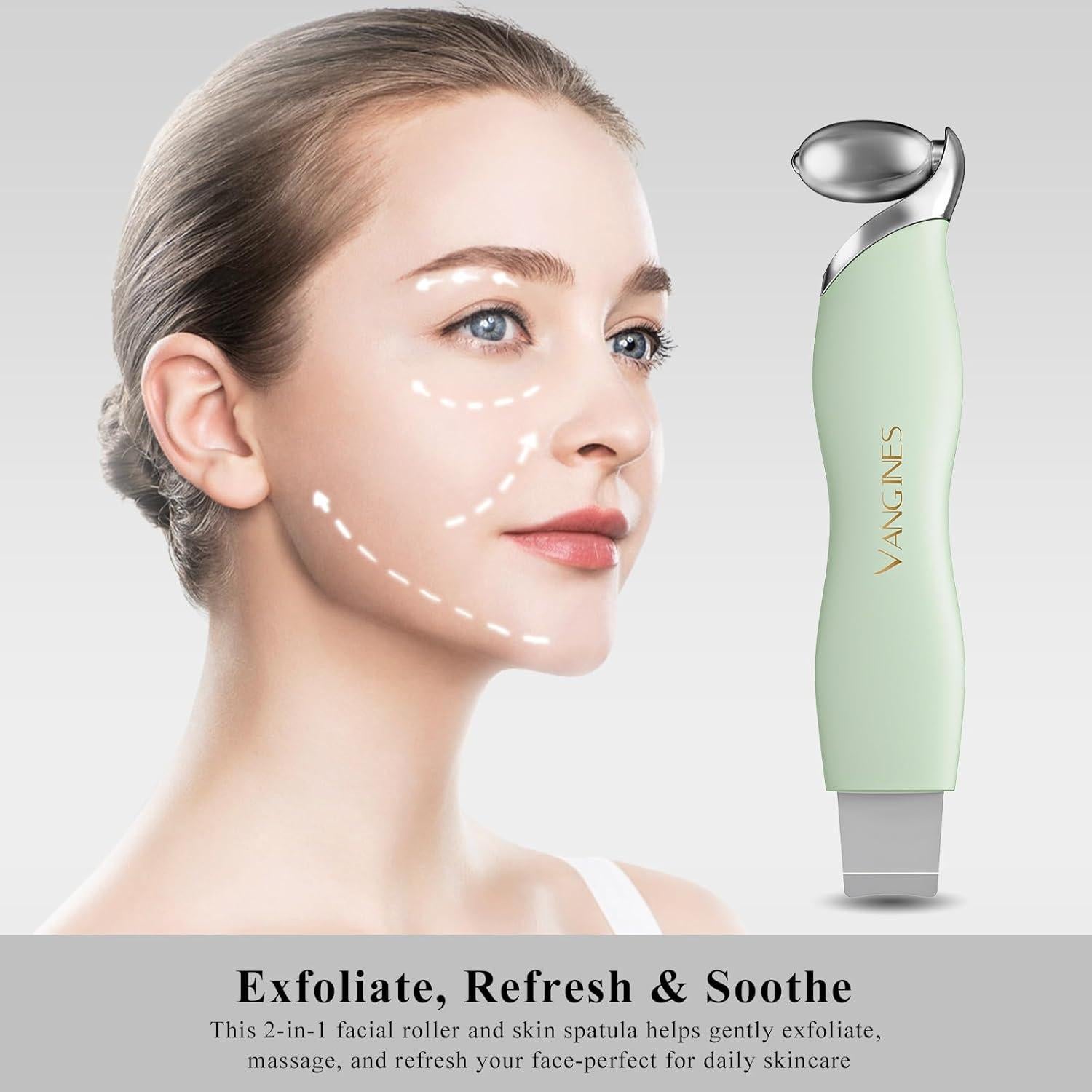 Espátula Limpiadora de Piel Vangines V1 con Rodillo de Hielo