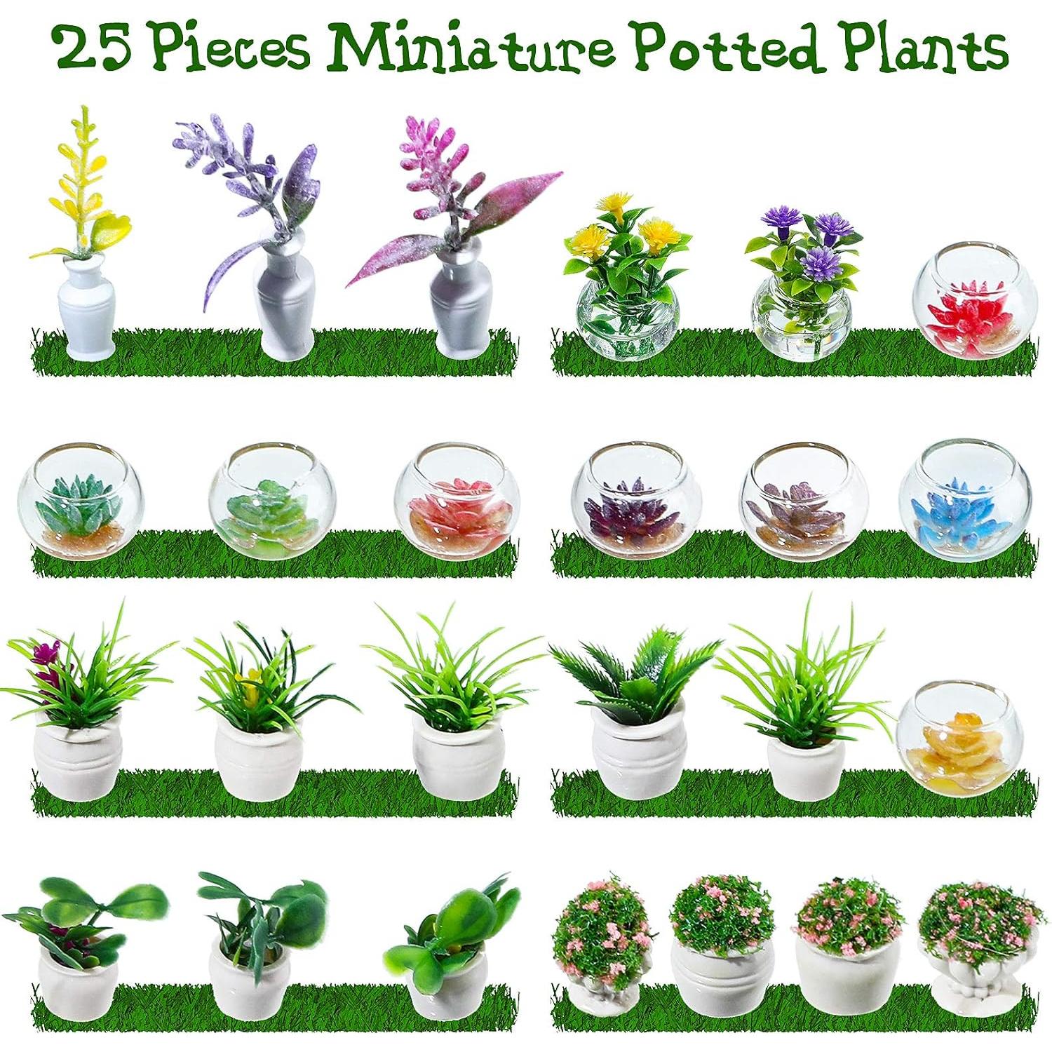 25 Plantas Artificiales en Macetas Miniatura Skylety