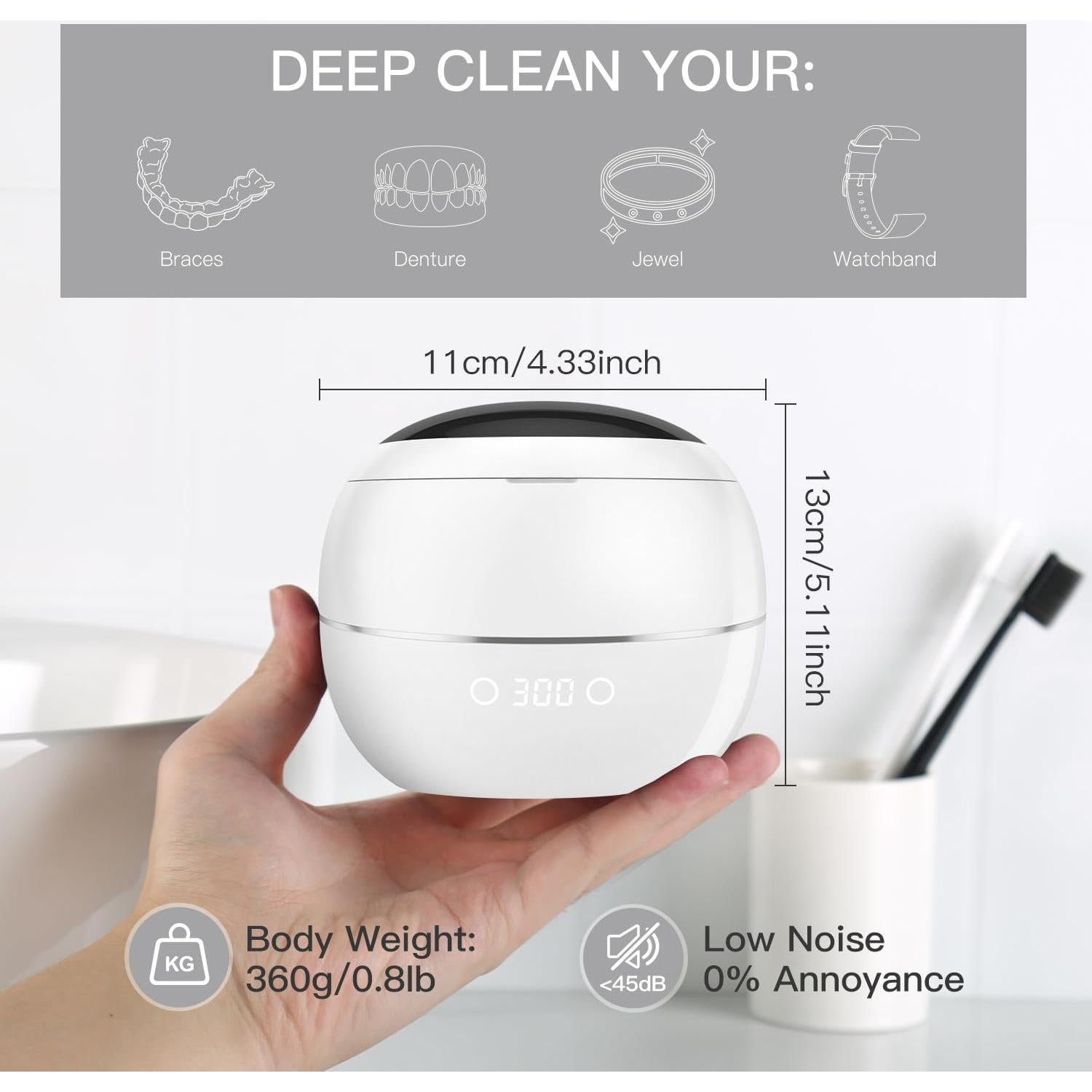 Limpiadora Ultrasónica AMDISI para Retenedores y Dentaduras 250ml