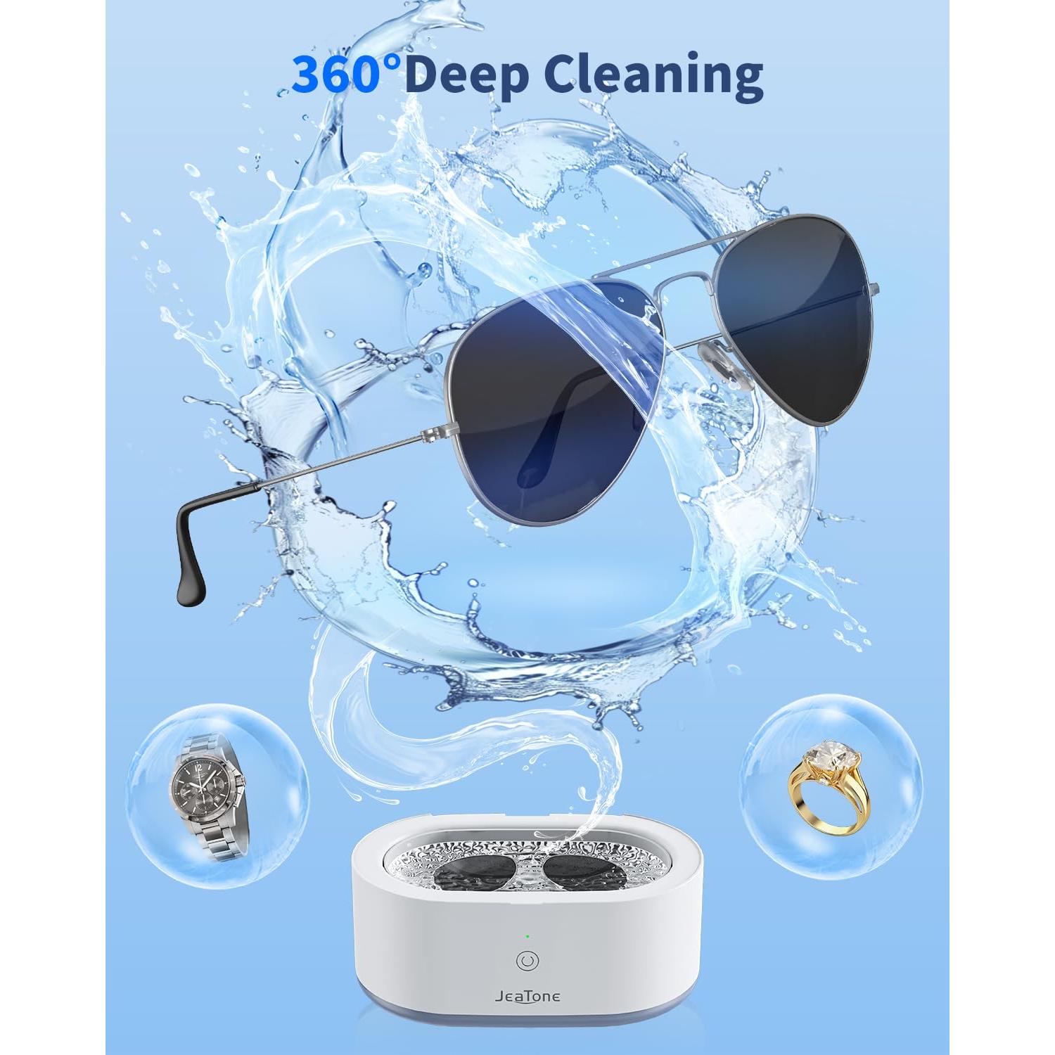 Limpiadora Ultrasónica de Joyas JeaTone 600ml 46KHz Gris