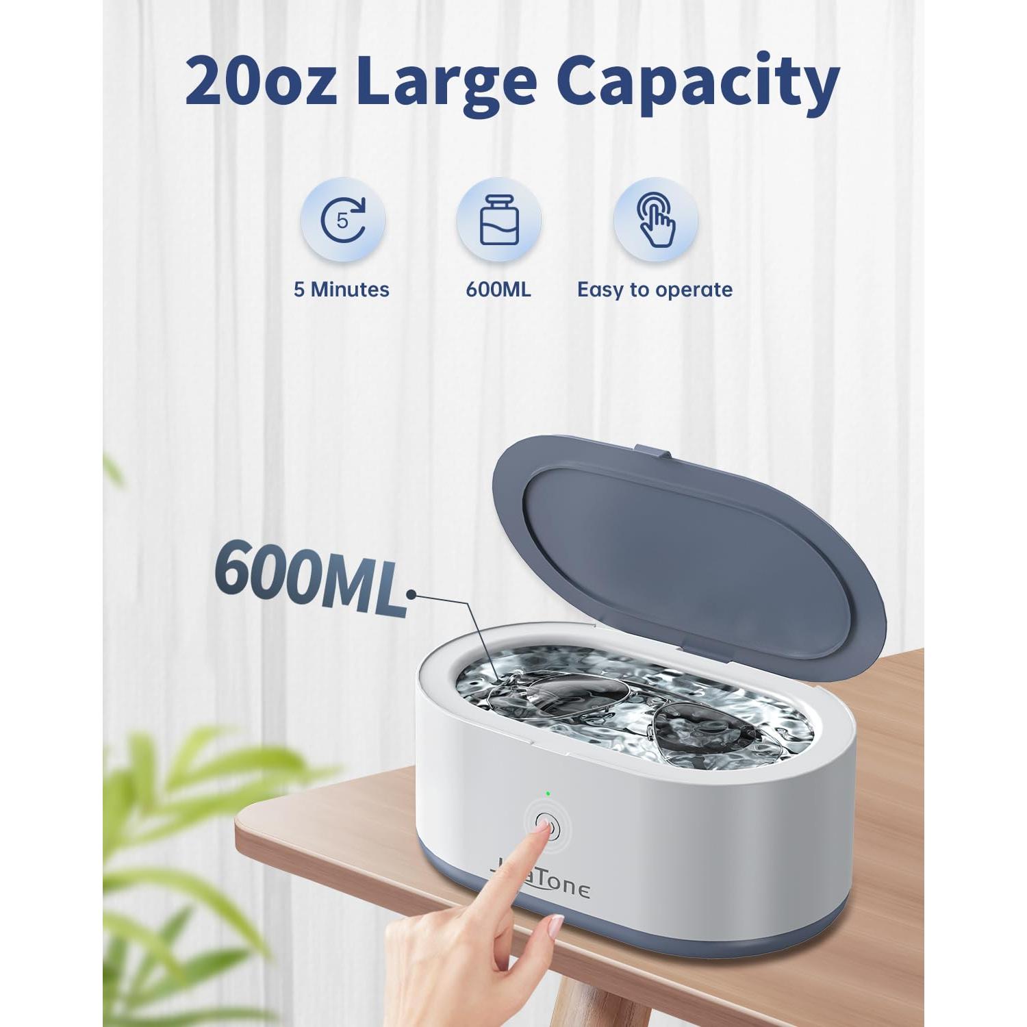 Limpiadora Ultrasónica de Joyas JeaTone 600ml 46KHz Gris