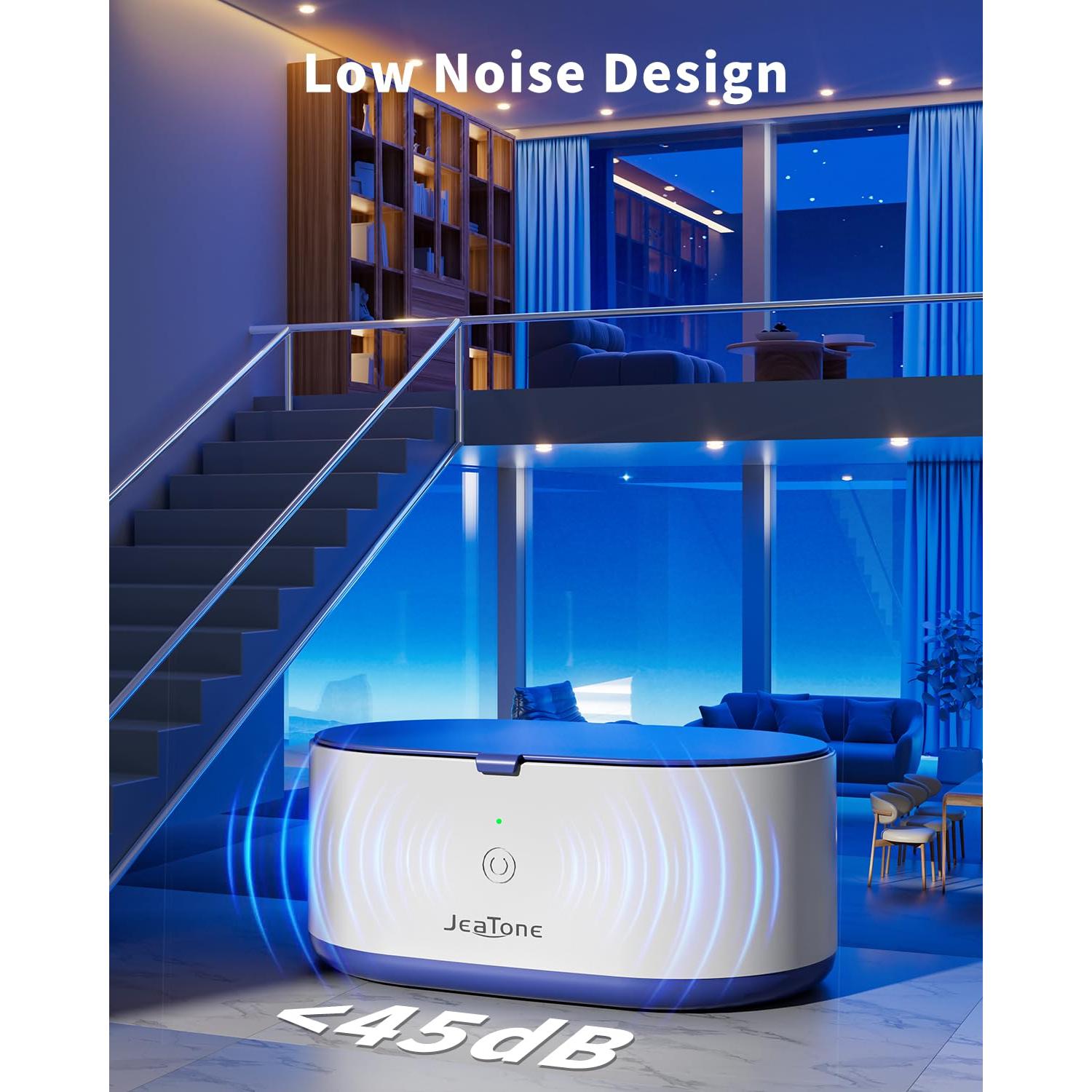 Limpiadora Ultrasónica de Joyas JeaTone 600ml 46KHz Gris