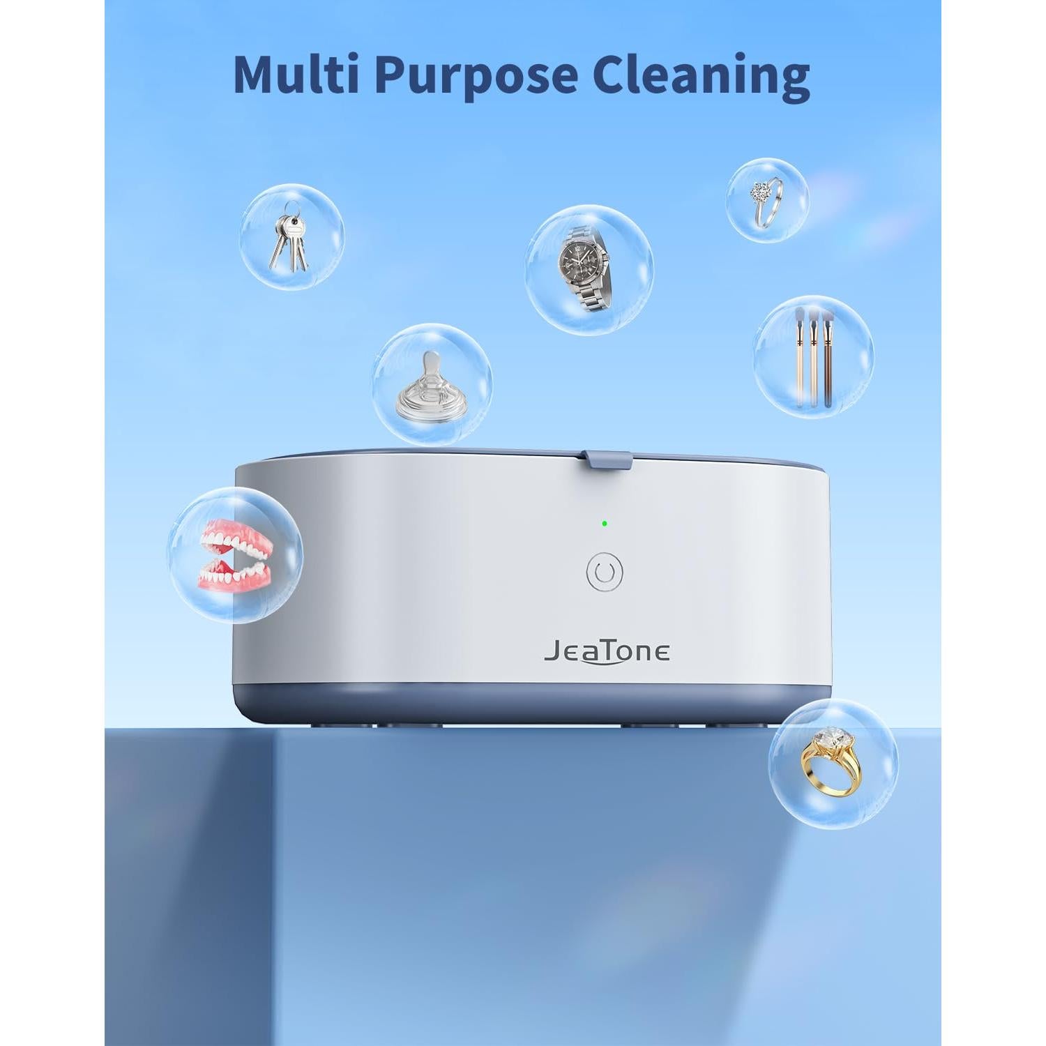 Limpiadora Ultrasónica de Joyas JeaTone 600ml 46KHz Gris