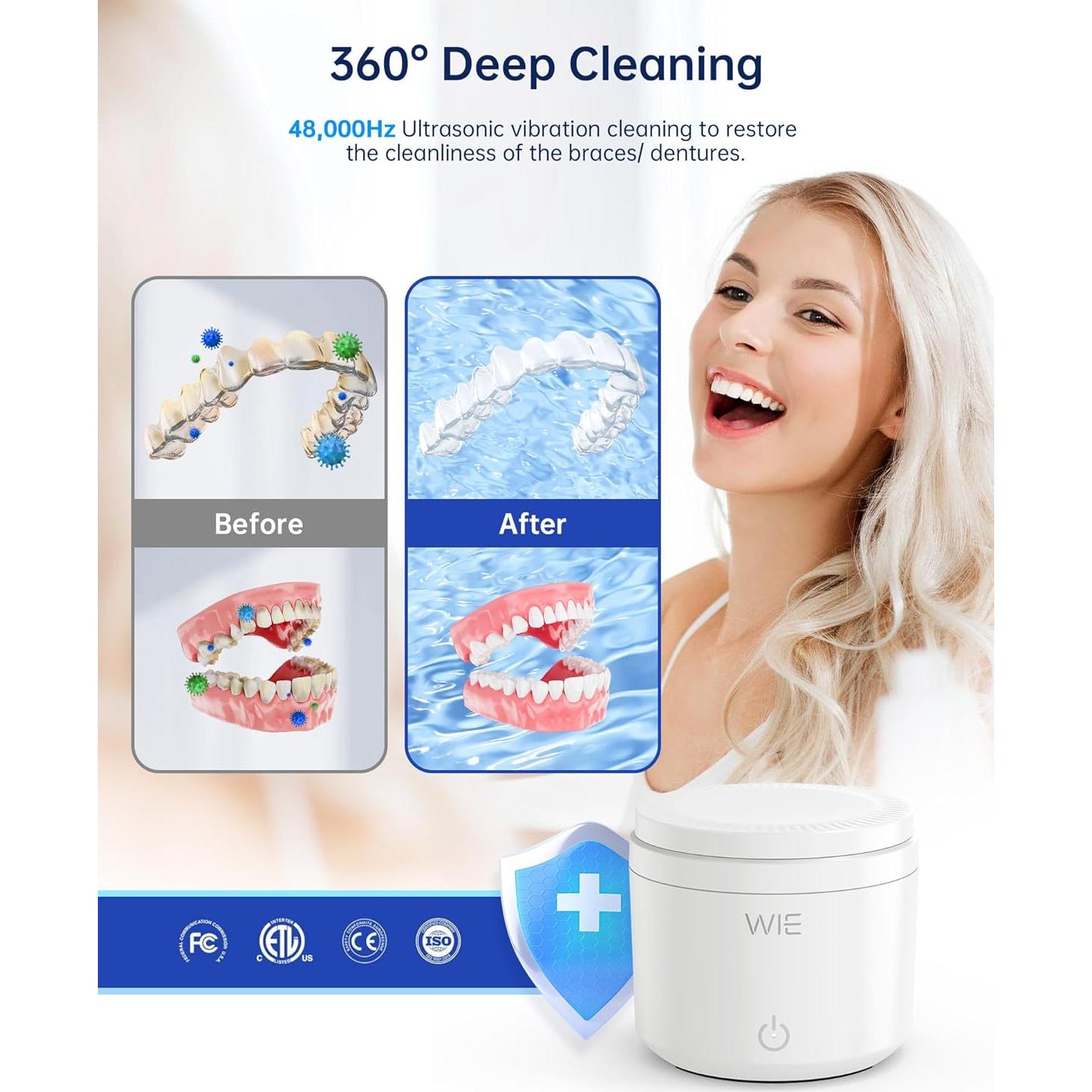 Limpiador Ultrasonido de Retenedores WIE 200ml con Luz UV