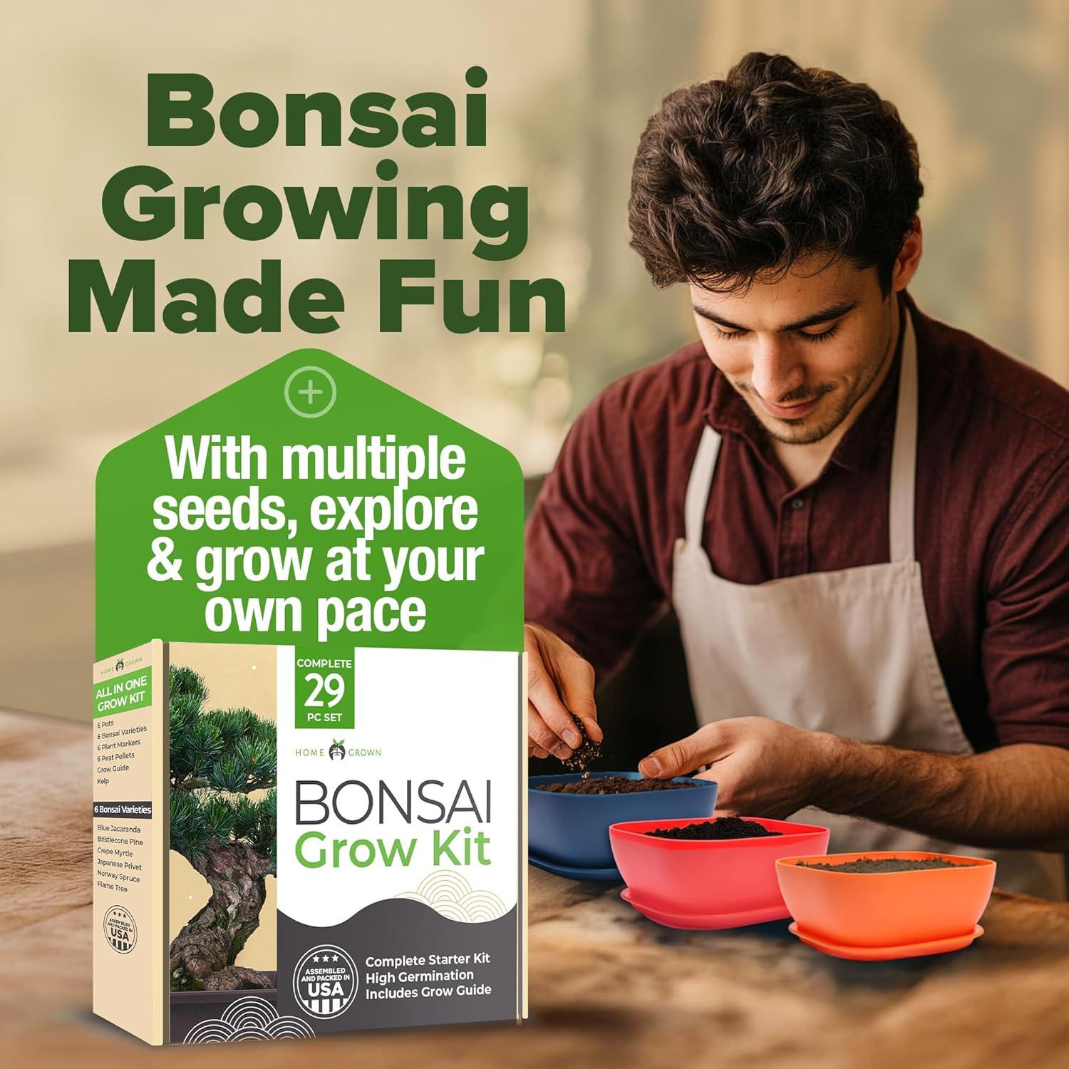 Kit de Bonsai HOME GROWN - 6 Variedades con Macetas