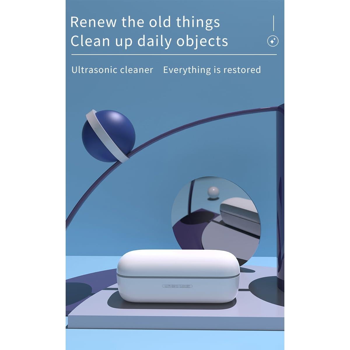 Limpiador Ultrasónico de Joyas E2GOO 49kHz 287g Portátil