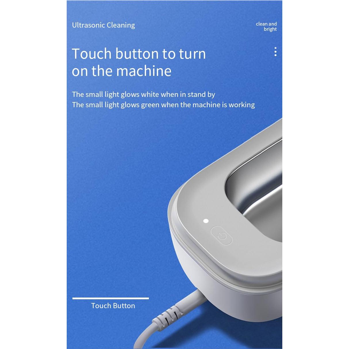 Limpiador Ultrasónico de Joyas E2GOO 49kHz 287g Portátil