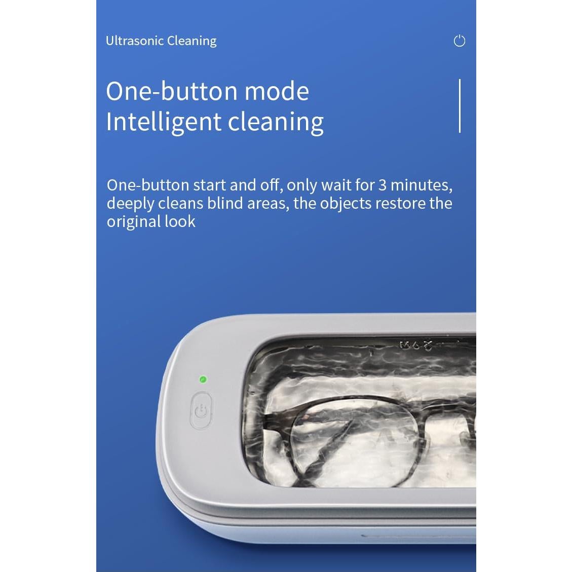 Limpiador Ultrasónico de Joyas E2GOO 49kHz 287g Portátil