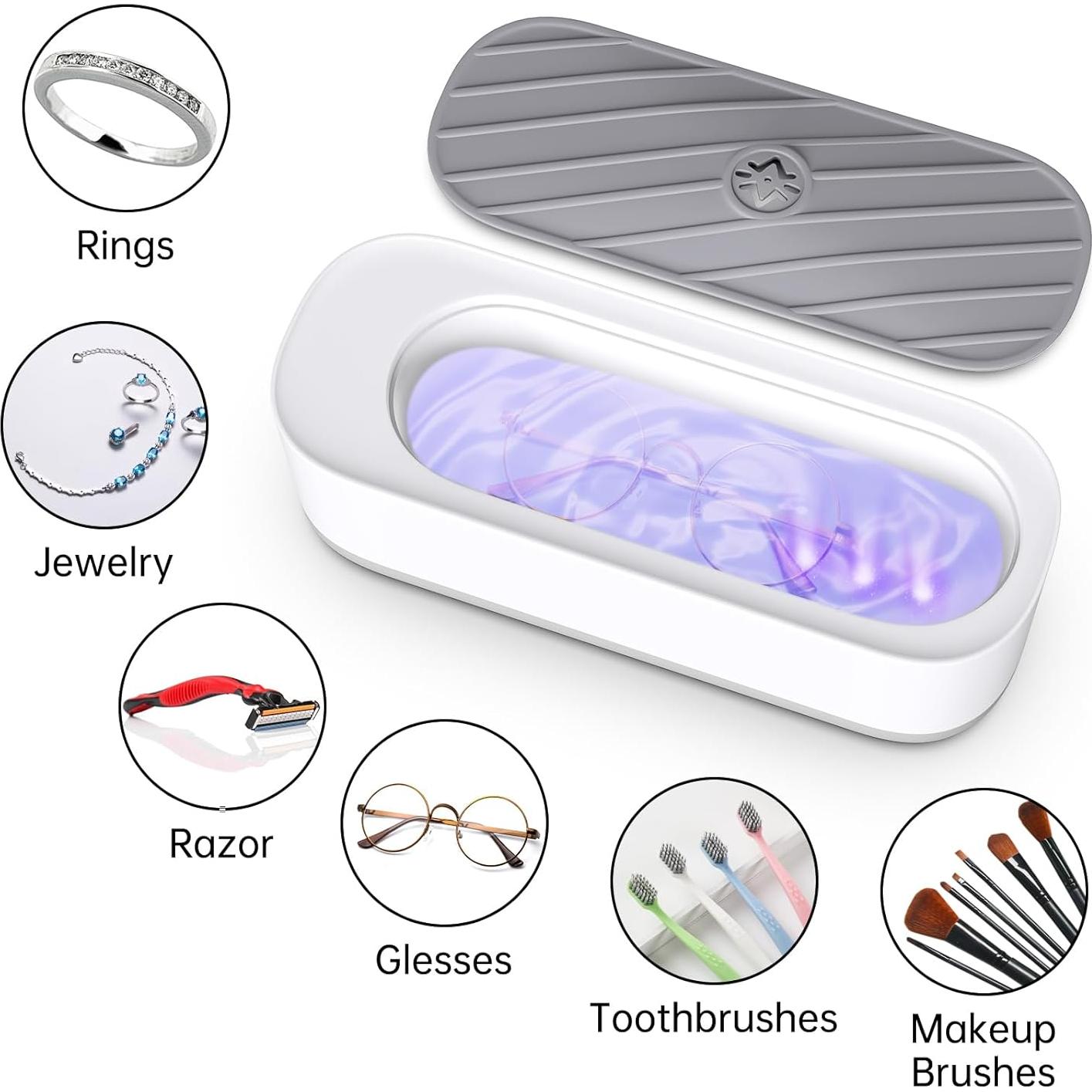 Limpiador Ultrasónico de Joyas Hombasing 45KHz UV 240g