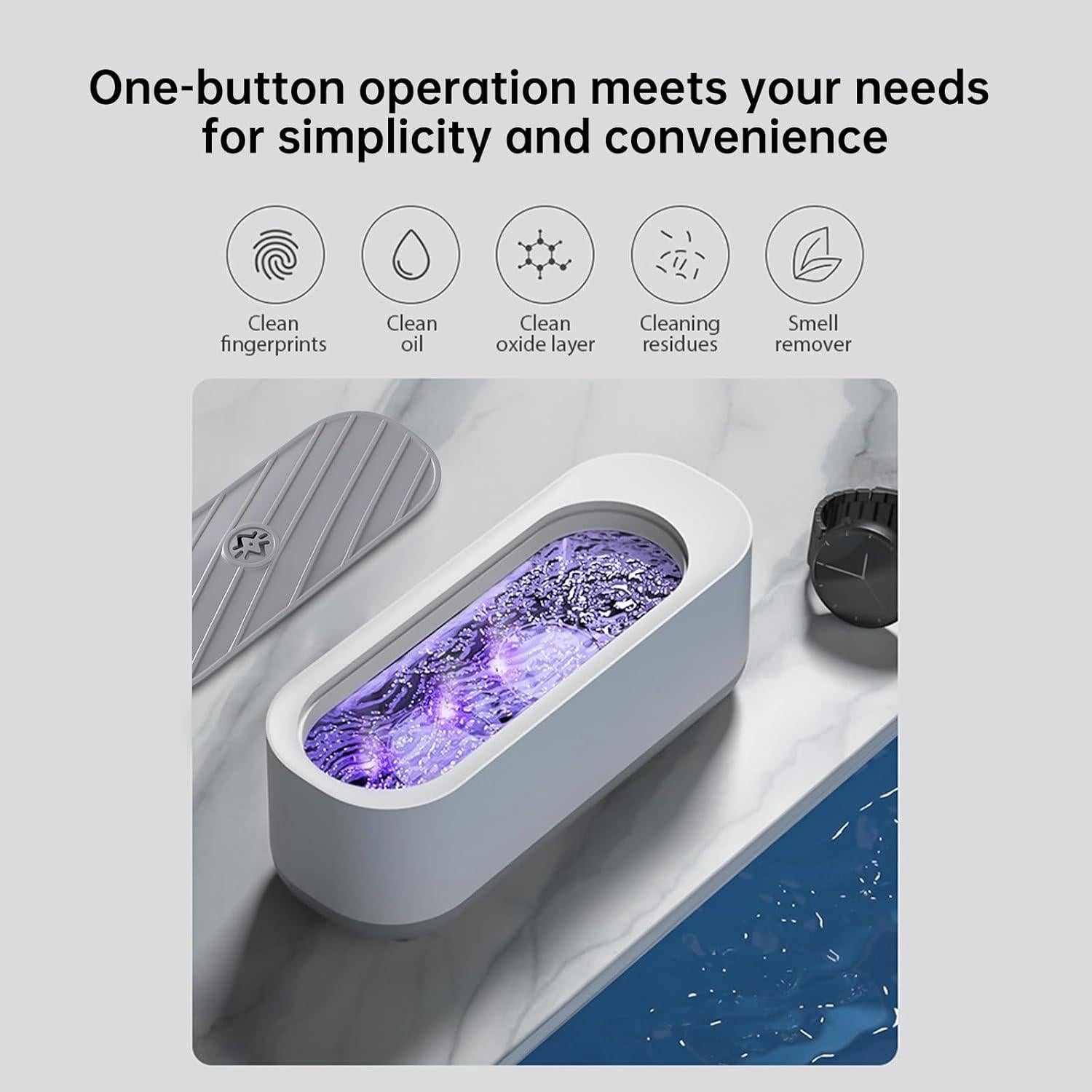 Limpiador Ultrasónico de Joyas Hombasing 45KHz UV 240g