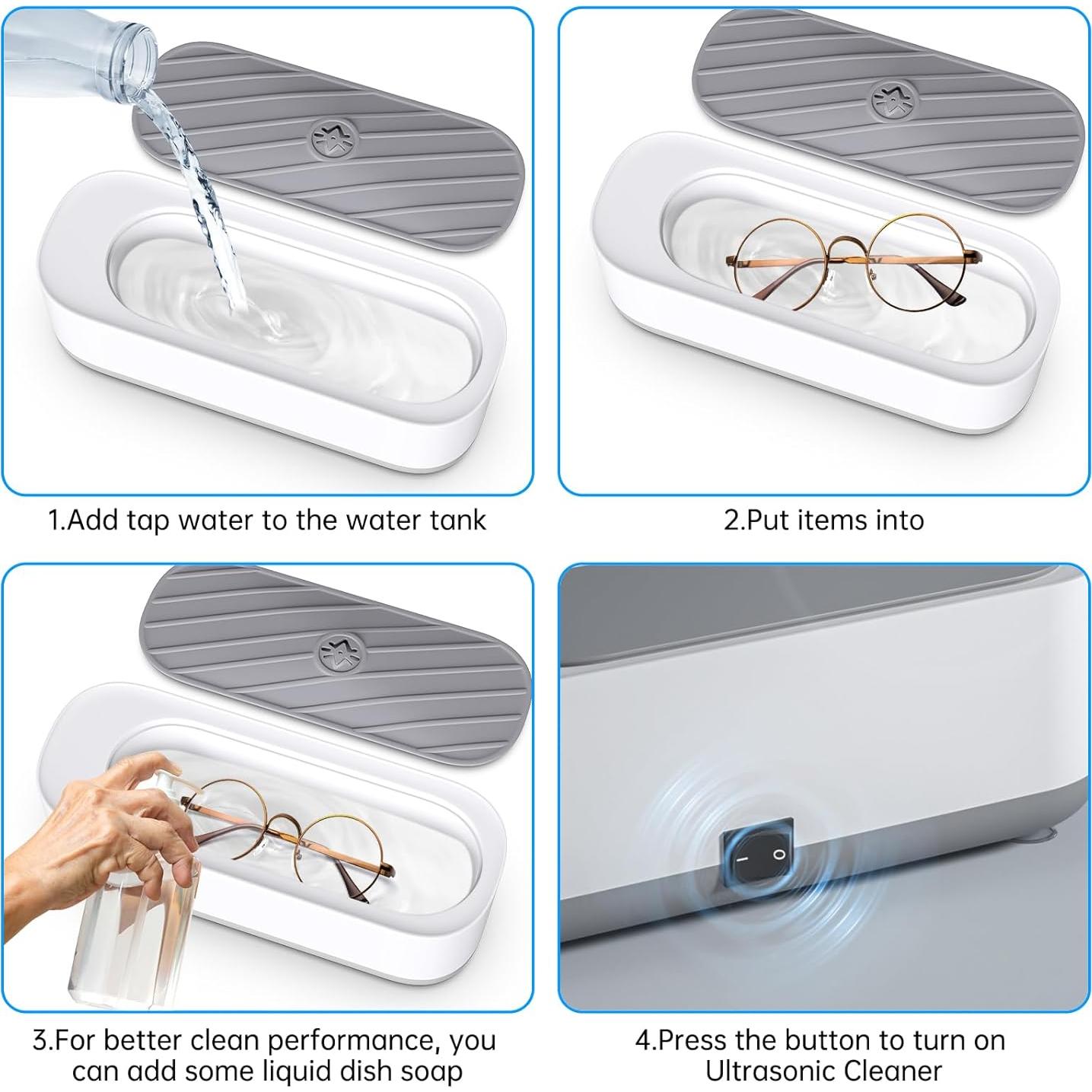 Limpiador Ultrasónico de Joyas Hombasing 45KHz UV 240g