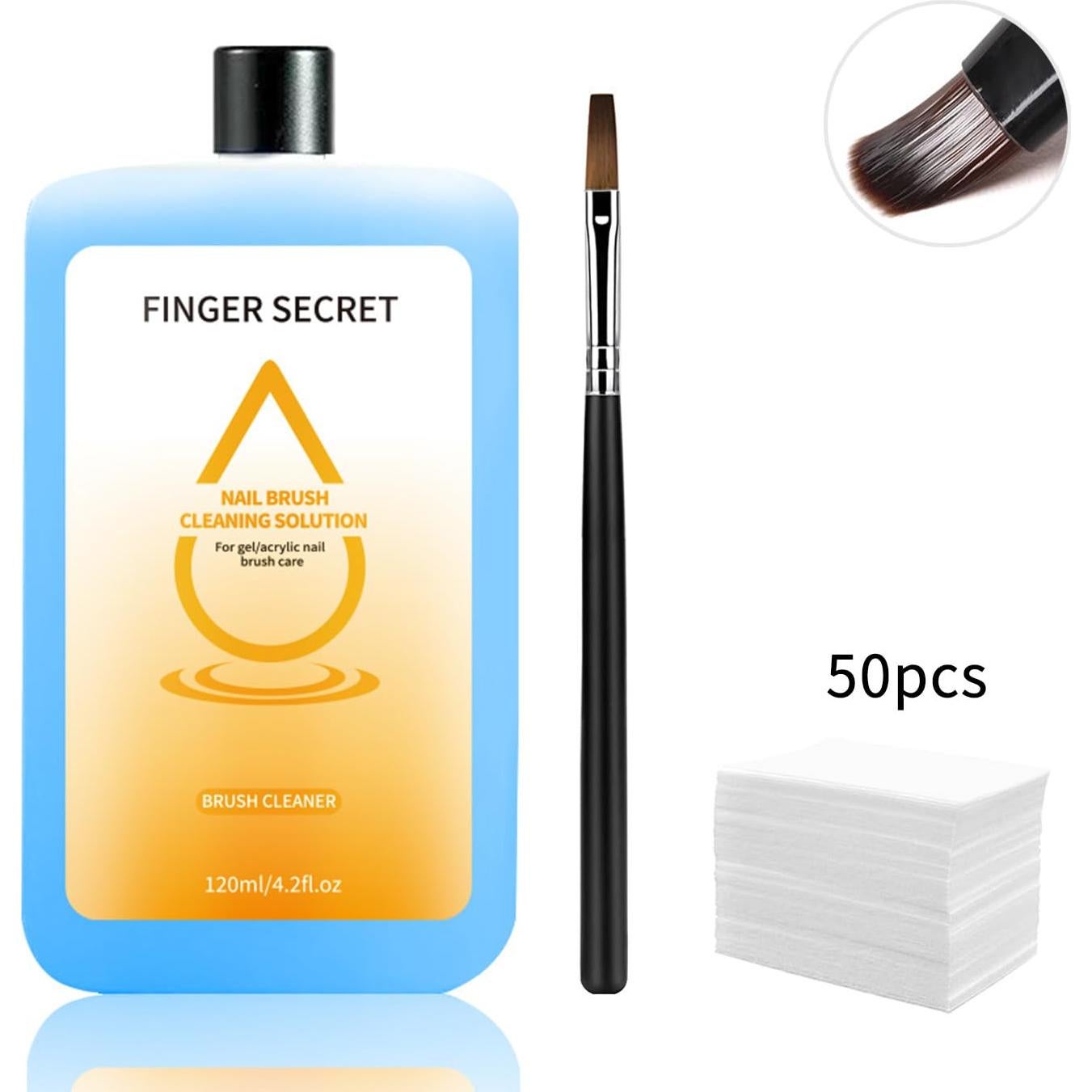 Limpiador de Brochas de Uñas Finger Secret 120ml - Profesional