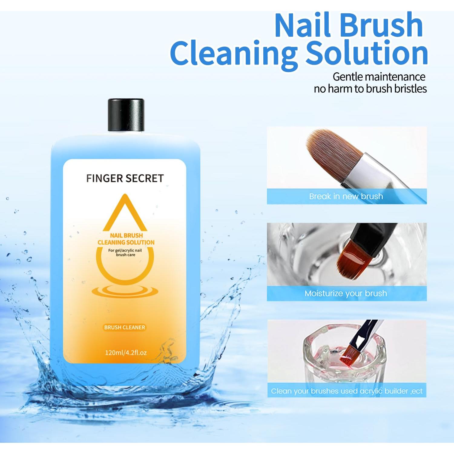 Limpiador de Brochas de Uñas Finger Secret 120ml - Profesional