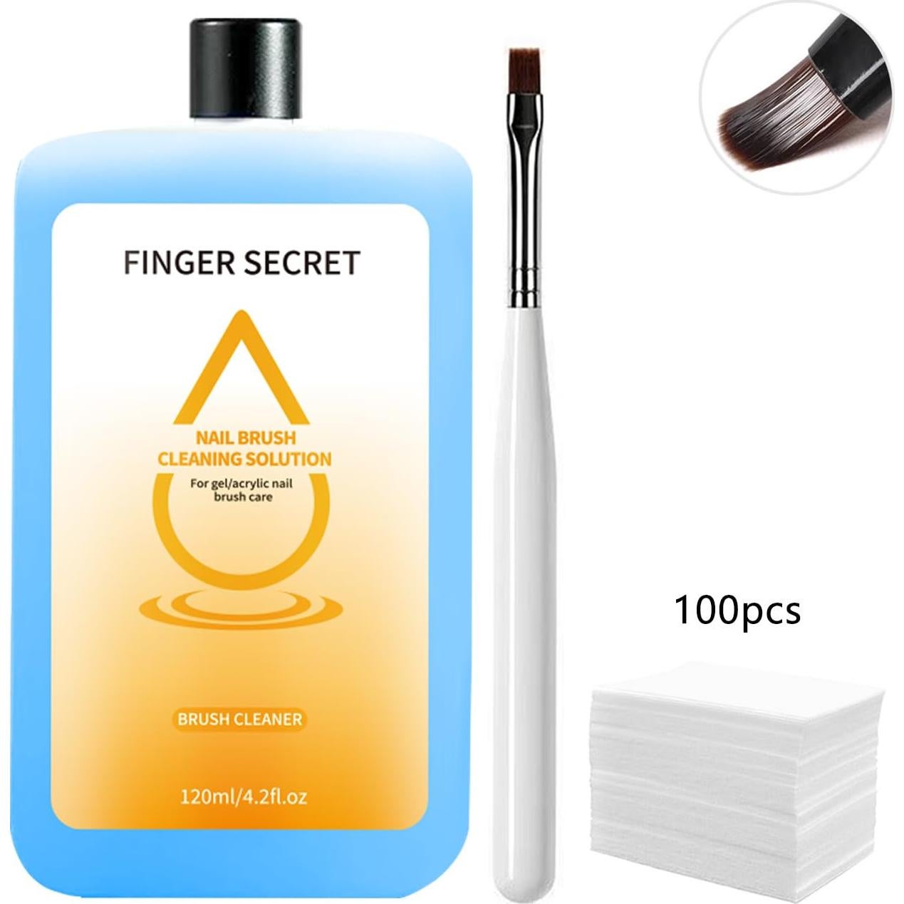 Limpiador de Brochas de Uñas Finger Secret 120ml Profesional