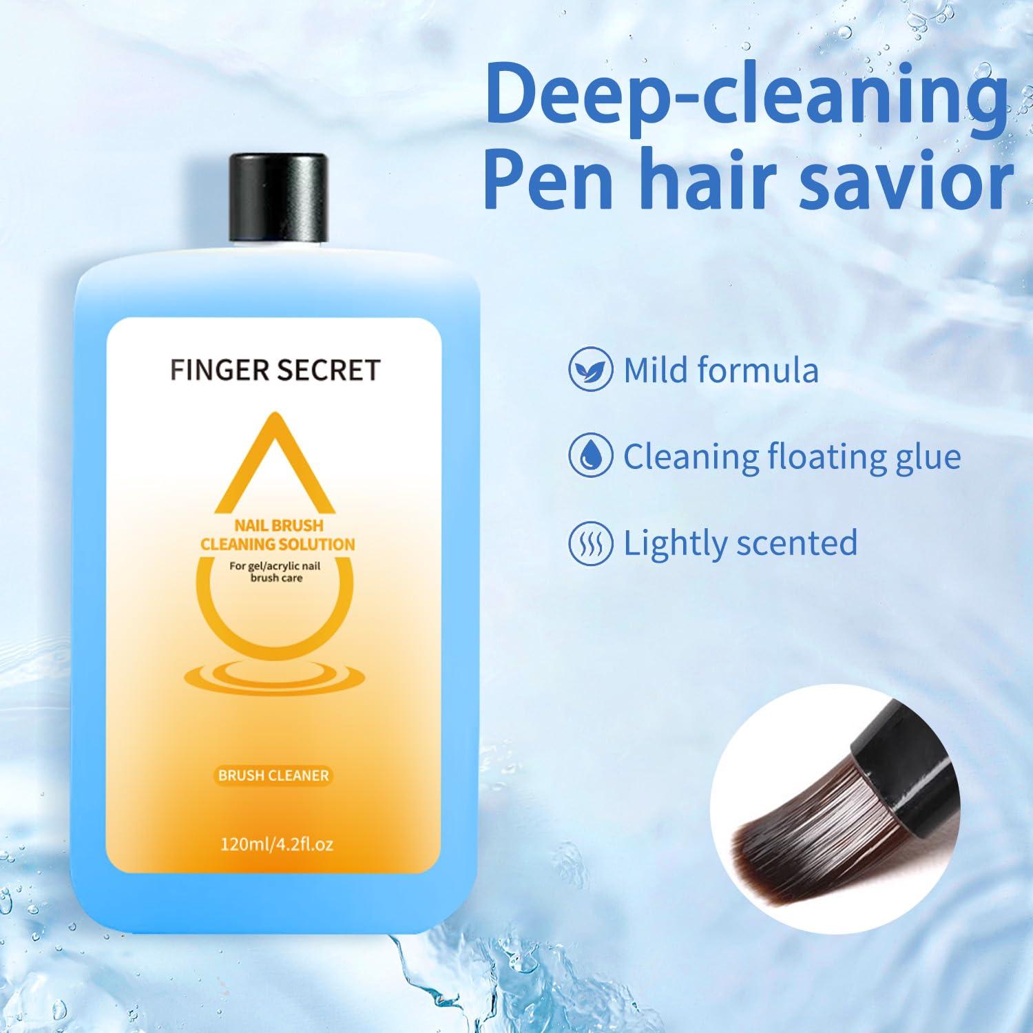 Limpiador de Brochas de Uñas Finger Secret 120ml Profesional