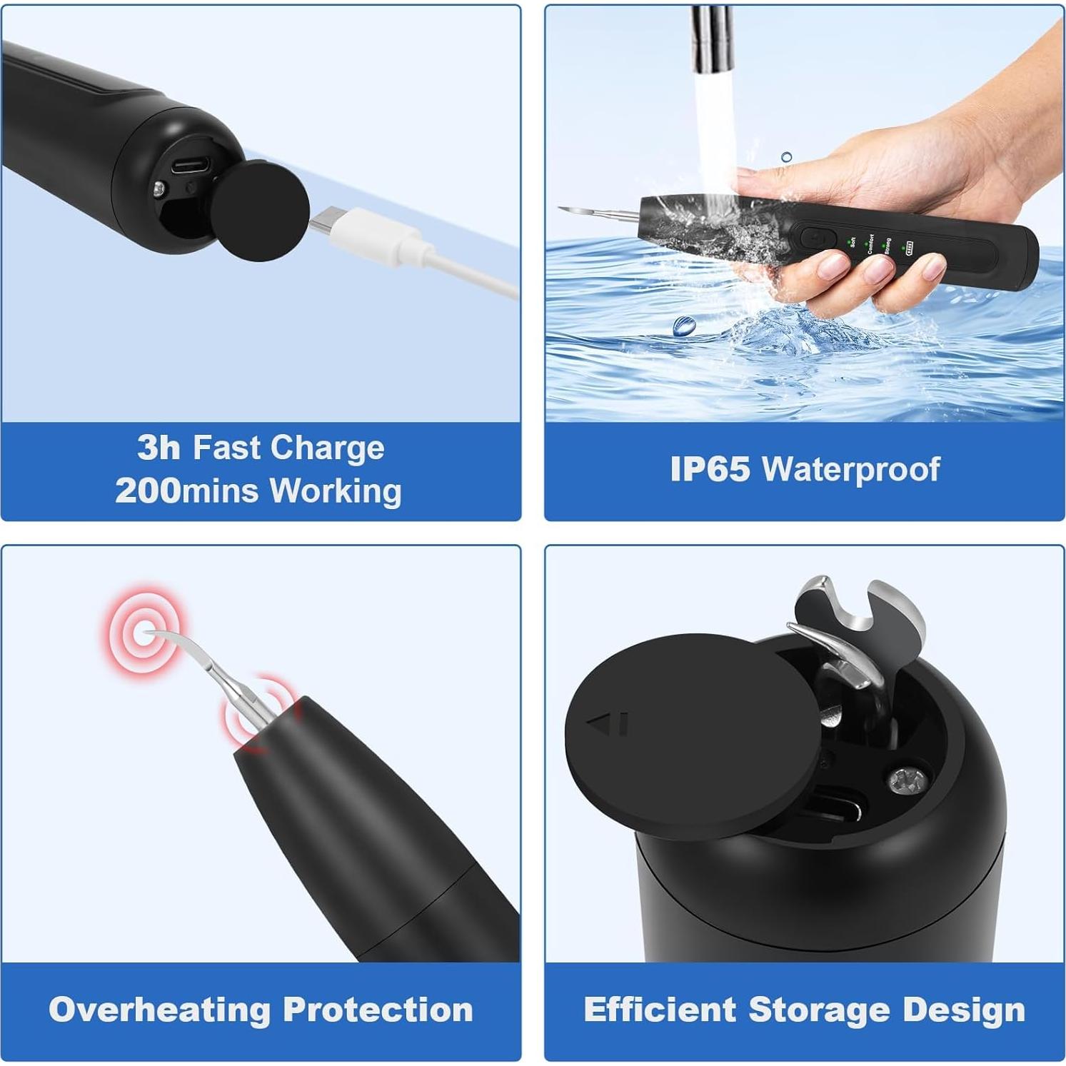 Kit de Limpieza Dental para Perros Litcuidi J09G - 3 Modos, USB