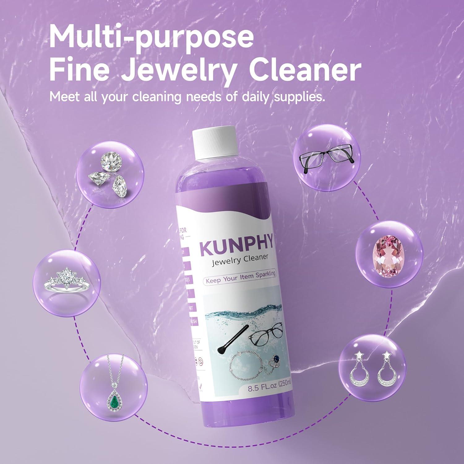 Limpiador de Joyas KUNPHY 240 ml x 2 Paquetes Ultrasónico