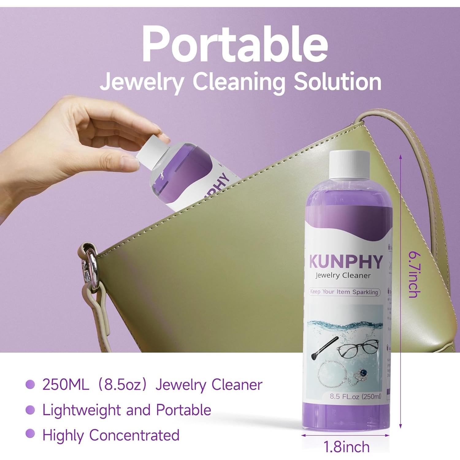 Limpiador de Joyas KUNPHY 240 ml x 2 Paquetes Ultrasónico