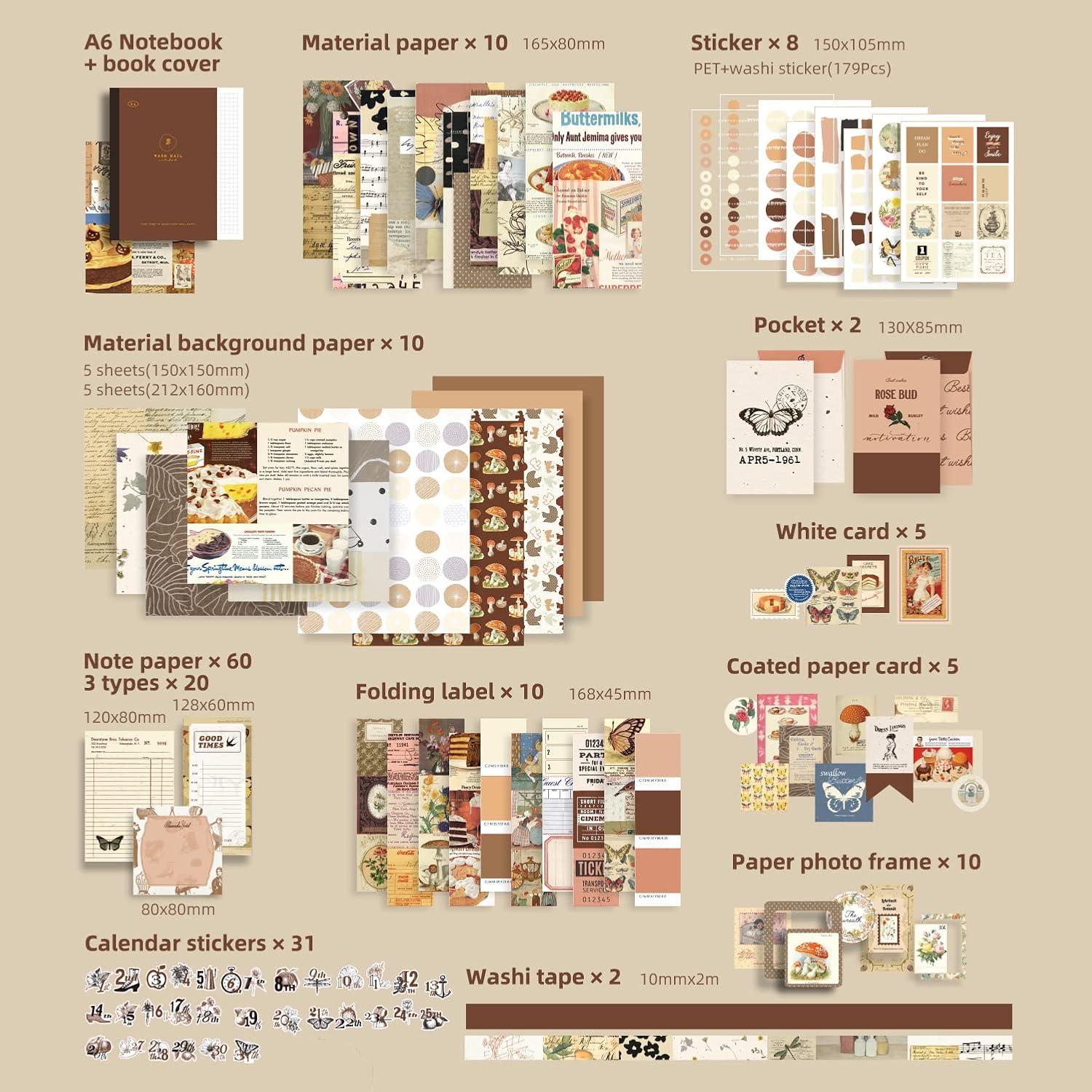 Kit de Scrapbooking Vintage 348 Piezas emmoolife A6
