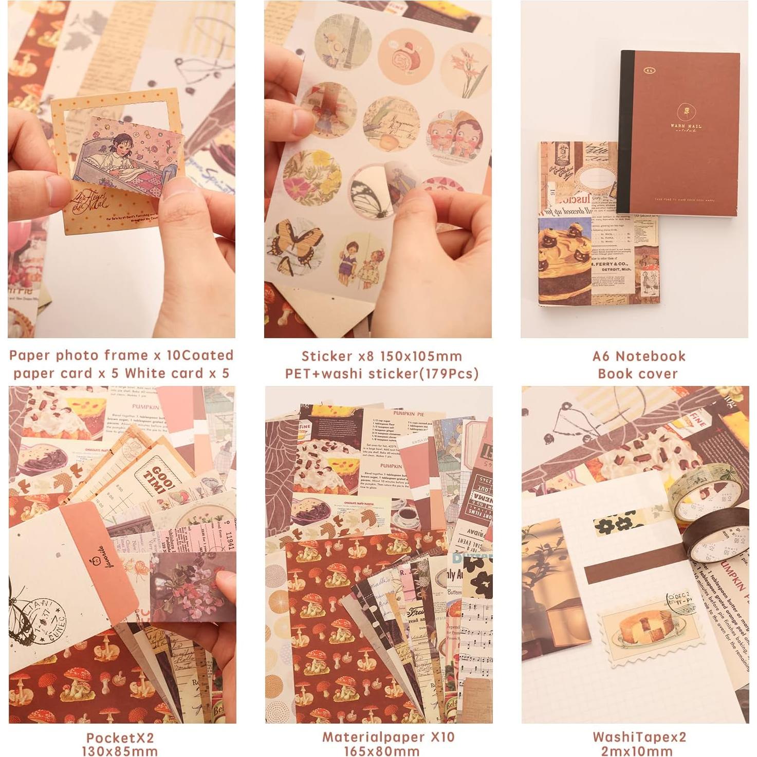Kit de Scrapbooking Vintage 348 Piezas emmoolife A6