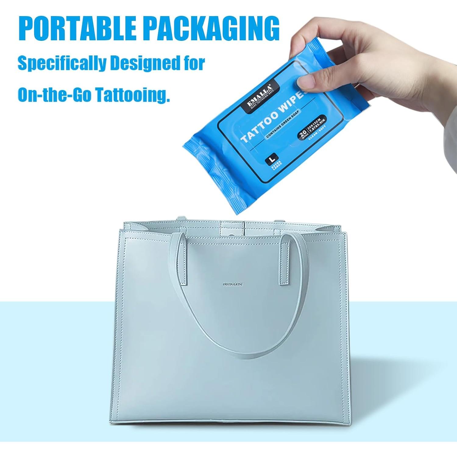 Toallitas para Tatuajes Emalla - 68 Piezas, Cuidado Premium
