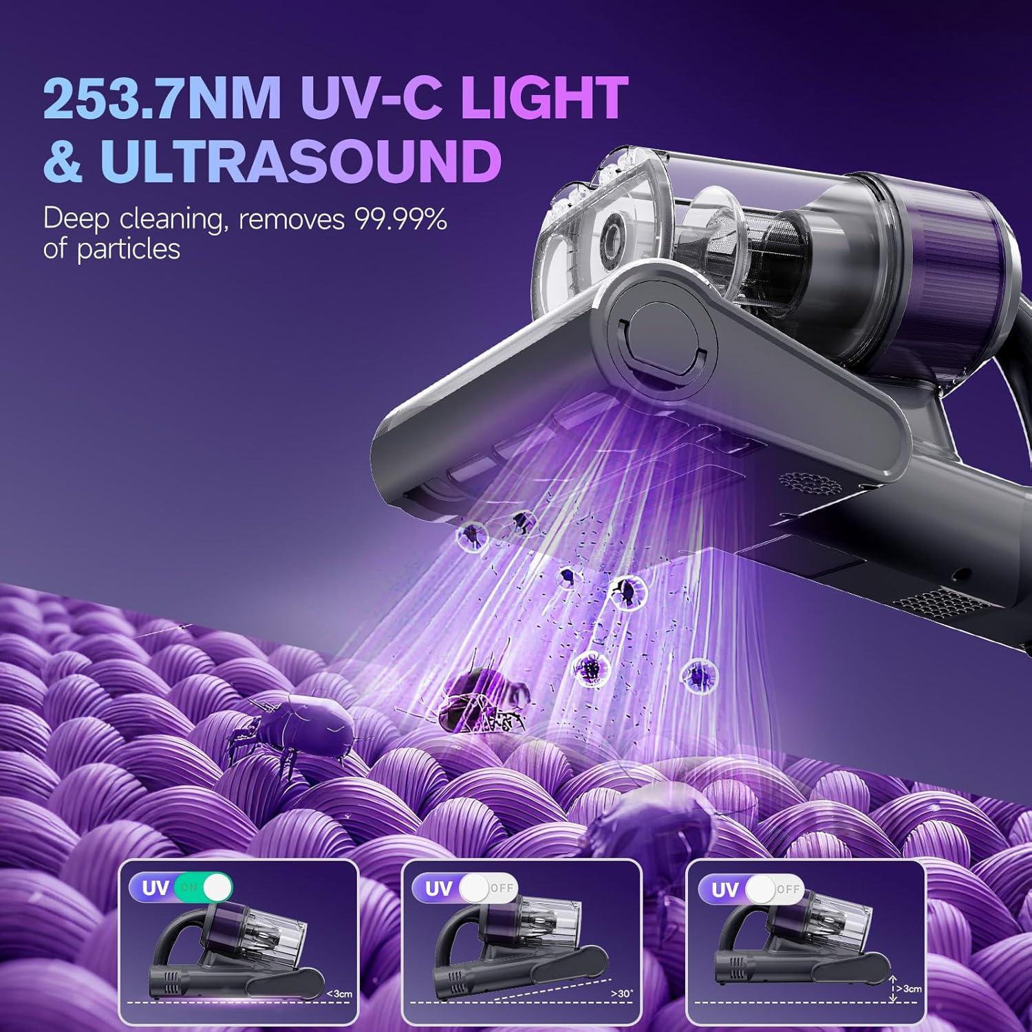 Aspiradora de colchones Mxnsewr CY168, 18Kpa, HEPA, UV-C