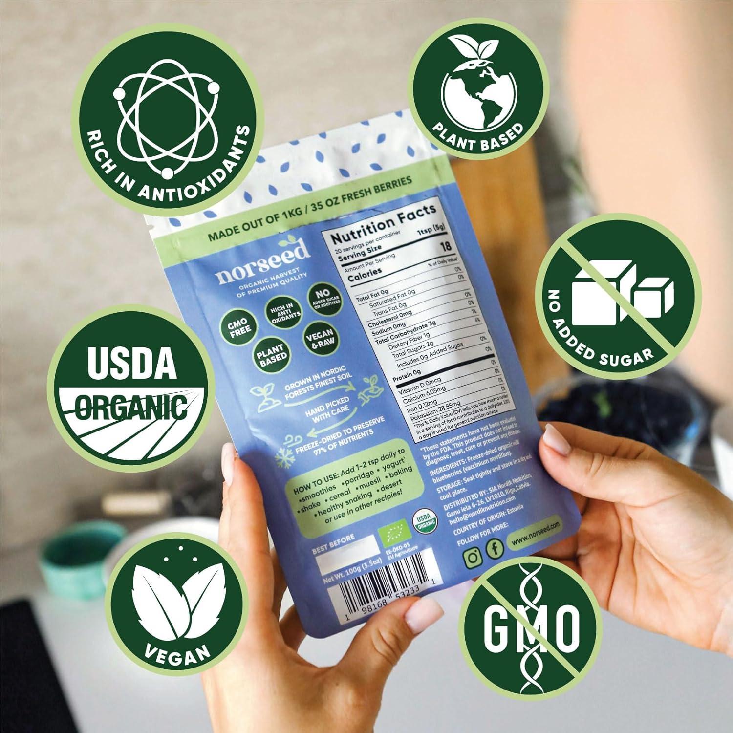 Polvo de Arándano Azul Orgánico Norseed 100g Liofilizado