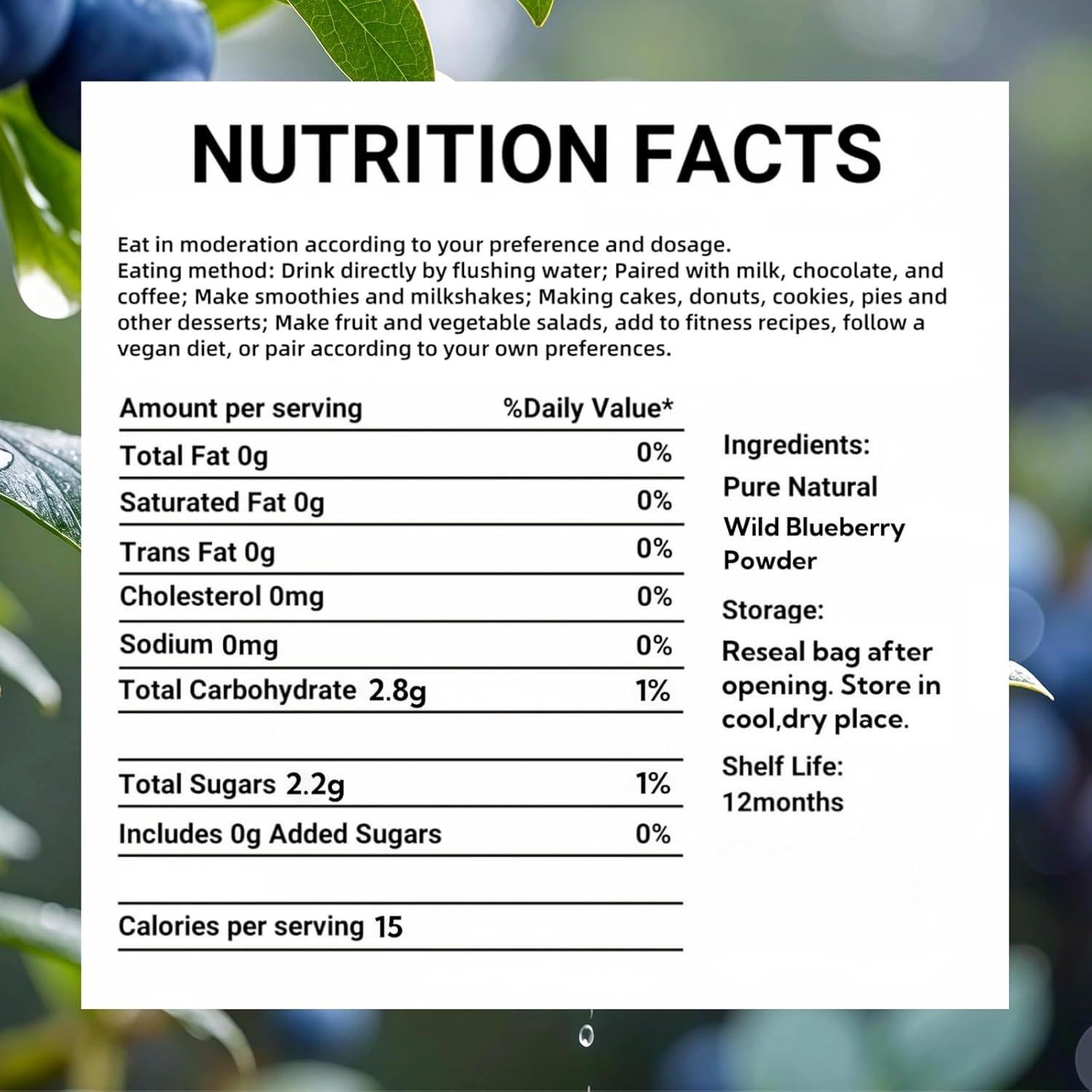 Polvo de Arándano Silvestre 150g - Sin Azúcar Añadido