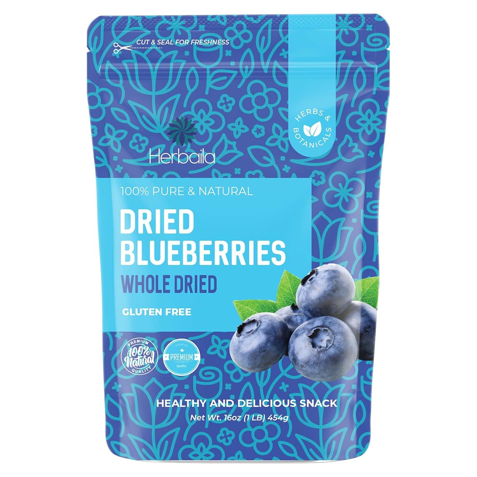 Arándanos Azules Secos Herbaila 100% Naturales 453g