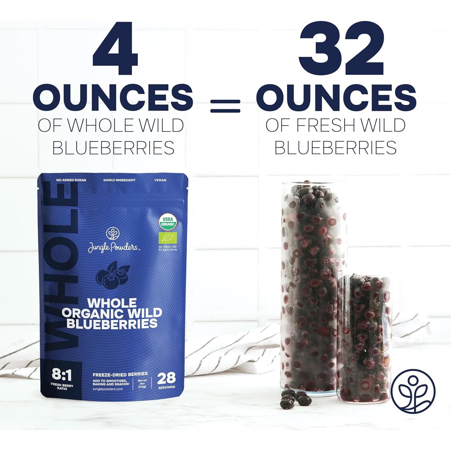 Arándanos Silvestres Orgánicos Liofilizados Jungle Powders 113g