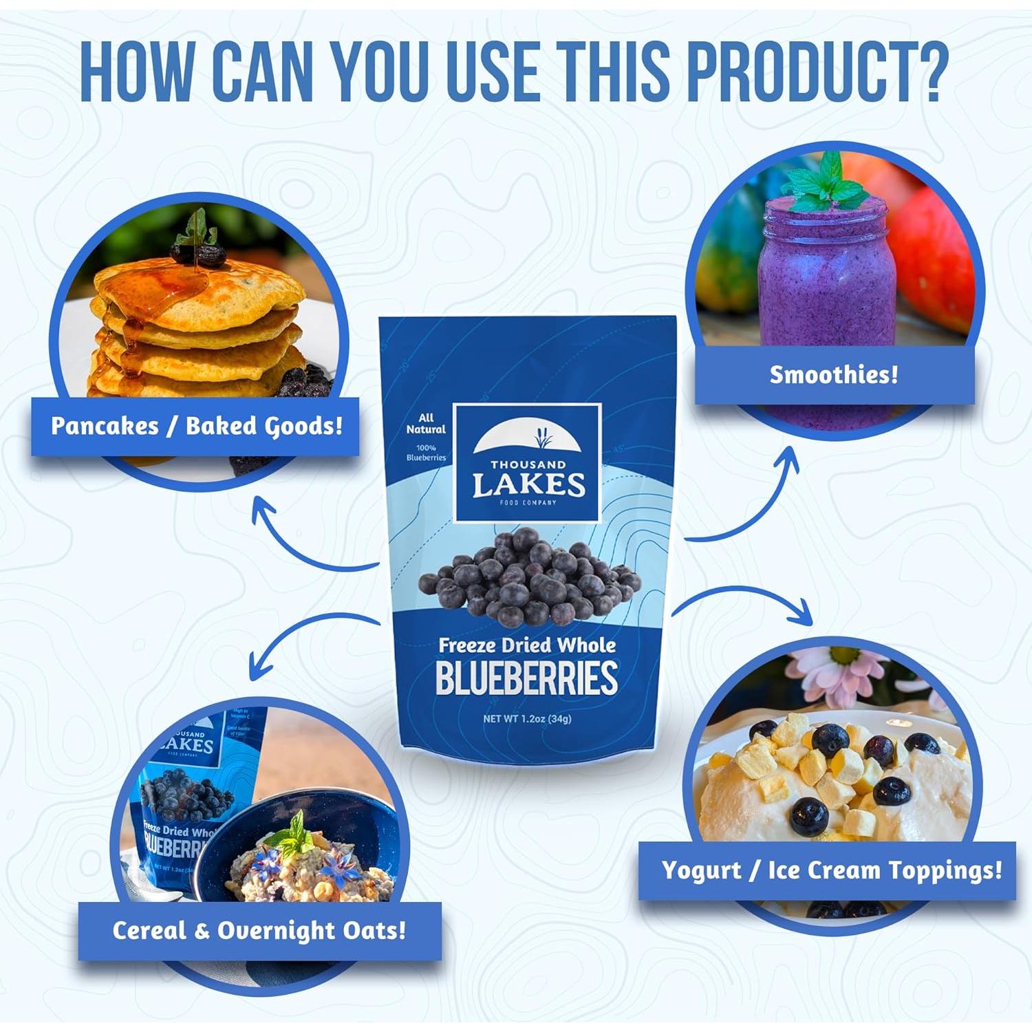 Frutas Liofilizadas Thousand Lakes - Arándanos 68g Sin Azúcar