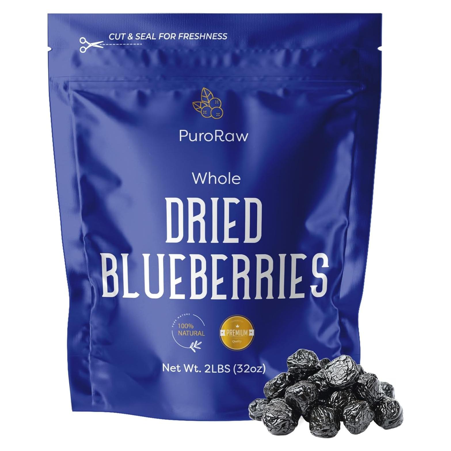 Arándanos Secos PuroRaw 0.91 kg Sin Azúcar Añadido