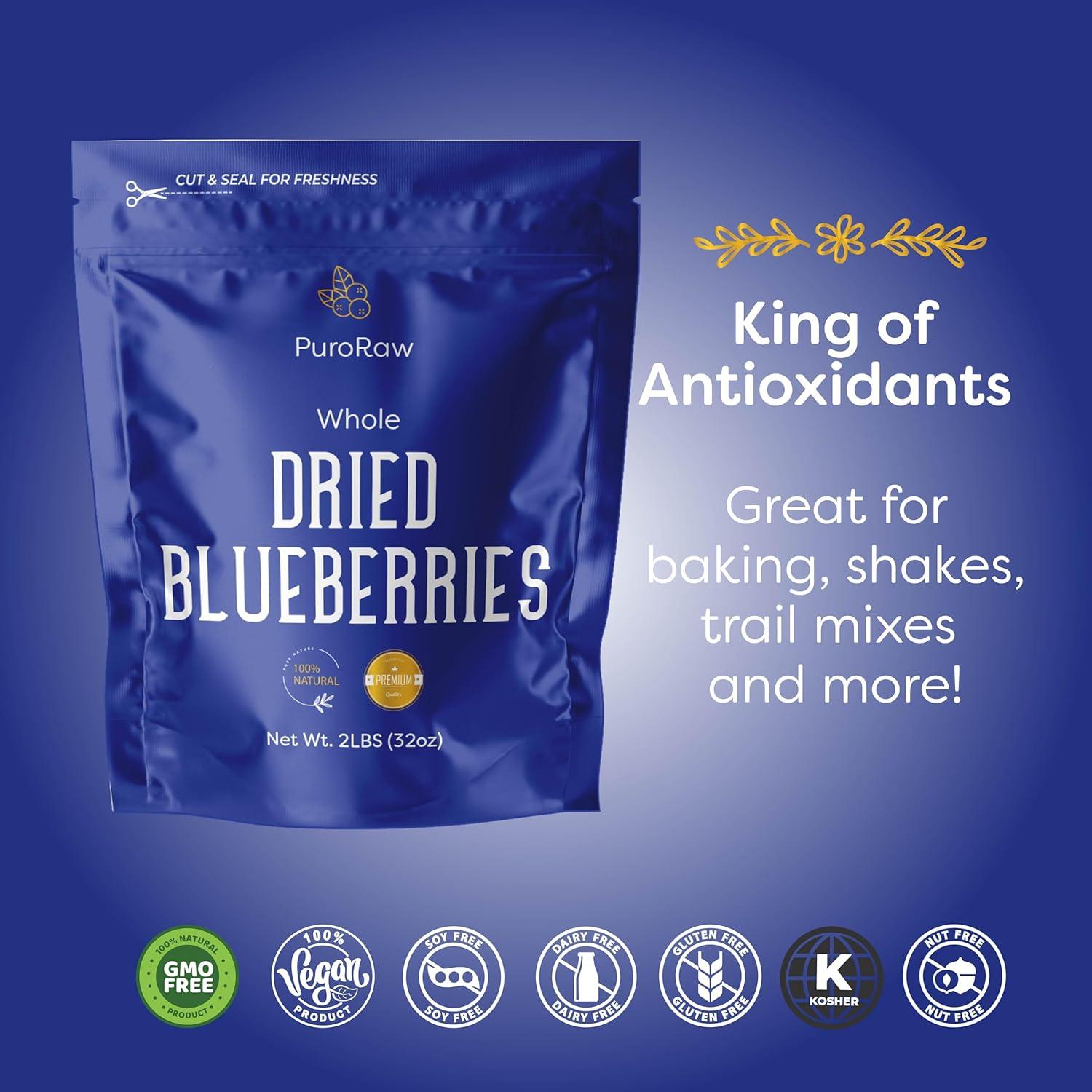 Arándanos Secos PuroRaw 0.91 kg Sin Azúcar Añadido