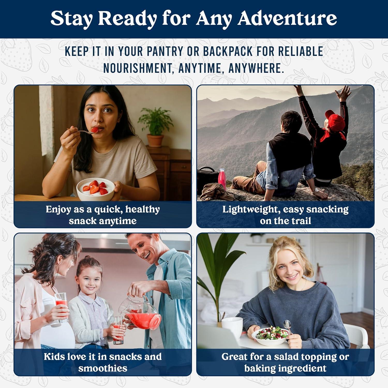 Fresas Deshidratadas por Congelación Augason Farms 181g - Snack Saludable