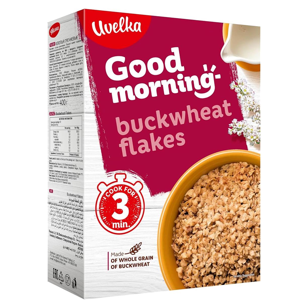 Copos de Trigo Sarraceno Uvelka 400g Sin Gluten Kosher