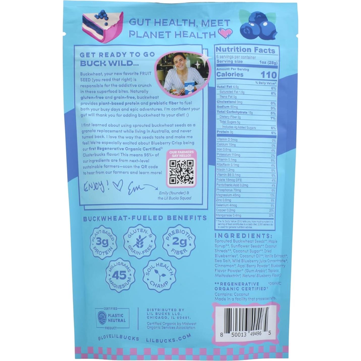 Granola sin Granos Clusterbucks 1021g - Crujiente de Arándano