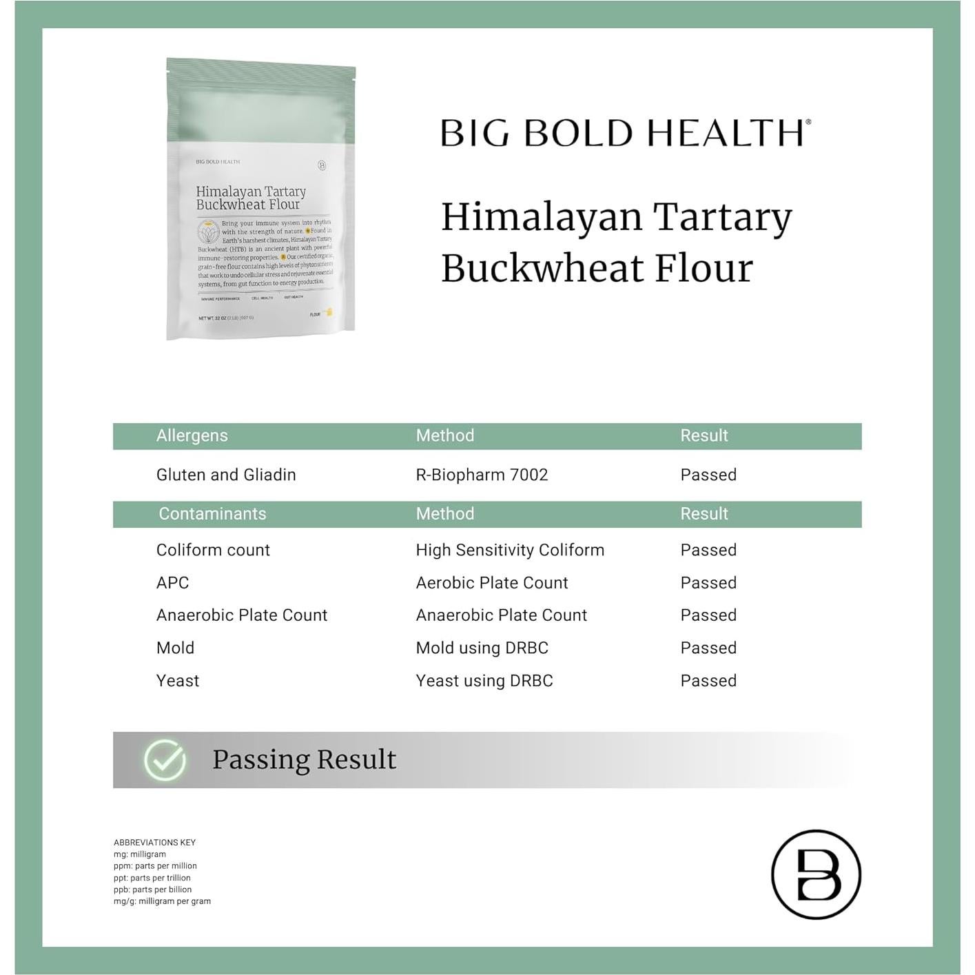 Harina Orgánica de Trigo Sarraceno Tartario Big Bold Health 907g