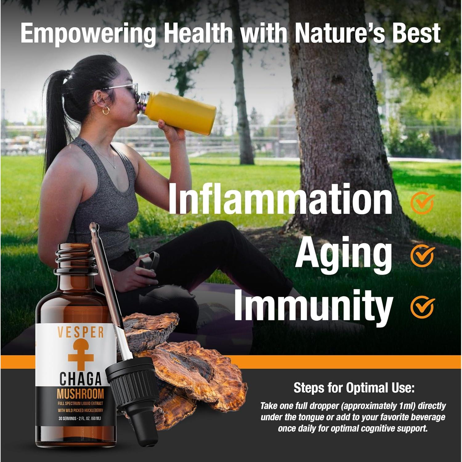 Extracto Líquido de Hongo Chaga Vesper 60 ml - Doble Extracción con Arándanos
