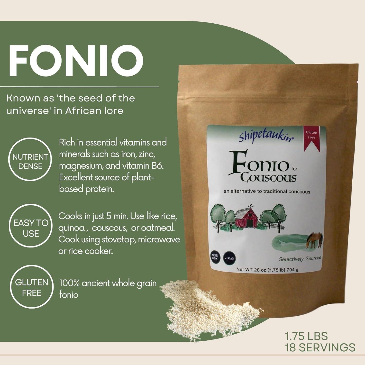 Fonio Shipetaukin 793.79g - Sin Gluten y Vegano - Alternativa Couscous