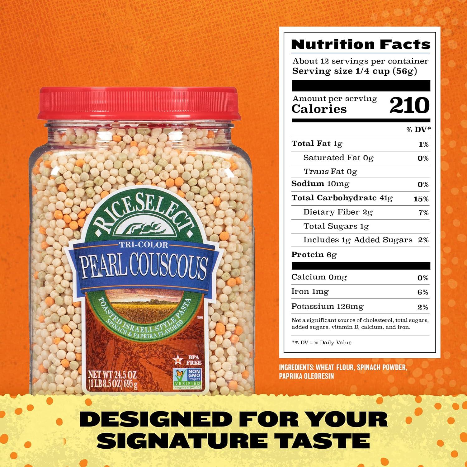 Cuscús Perlado Tri-Color RiceSelect 693.5g - Pasta Israelí