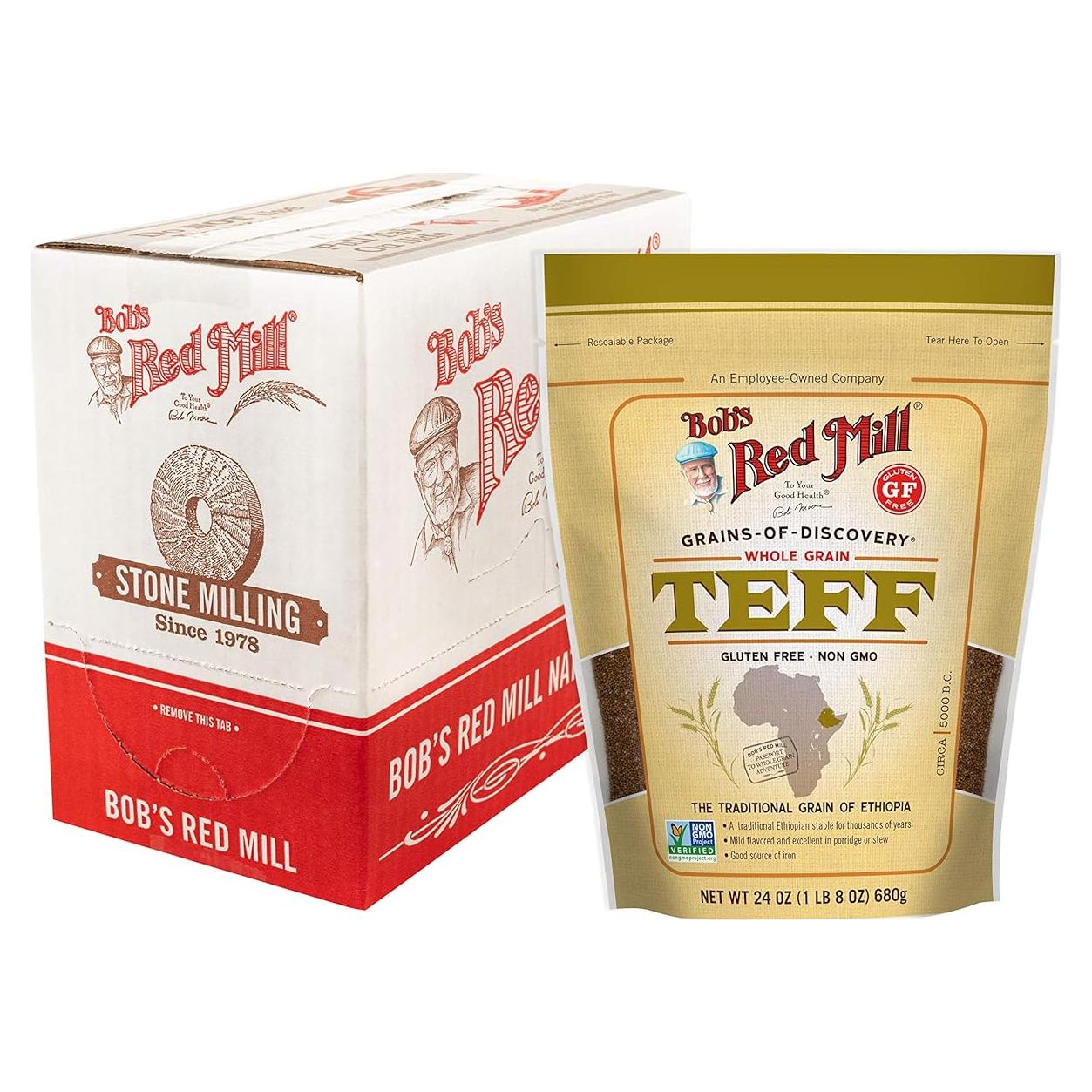 Harina de Teff Integral Bob's Red Mill 680g - Vegano, Kosher