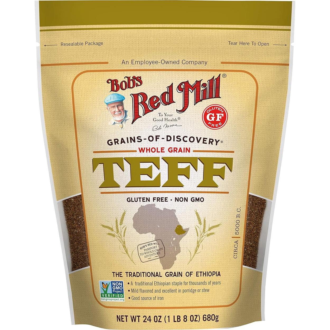 Harina de Teff Integral Bob's Red Mill 680g - Vegano, Kosher