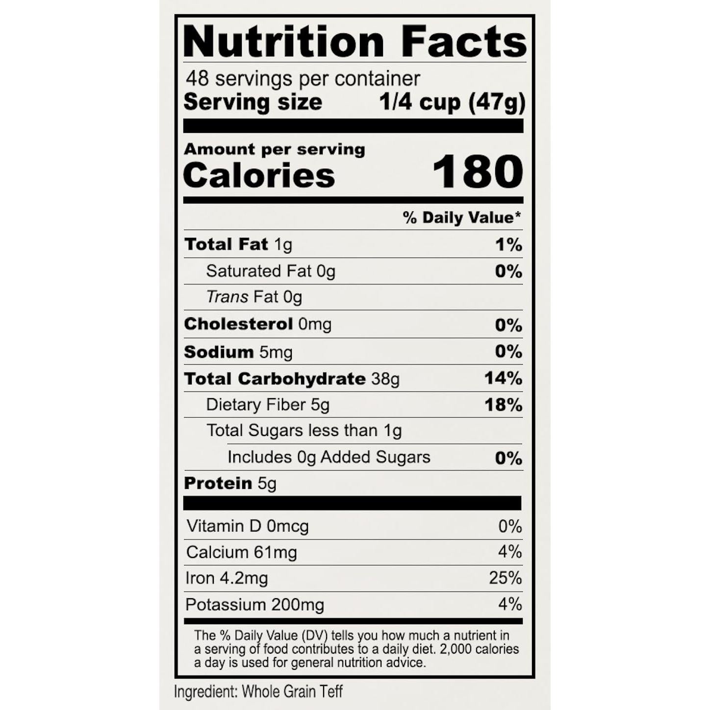 Harina de Teff Marrón Anthony's 2.27 kg Sin Gluten Vegana