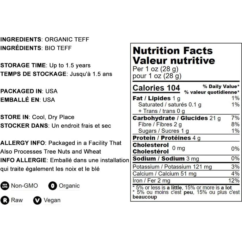 Teff Integral Orgánico Food to Live 1.36 kg Sin Gluten