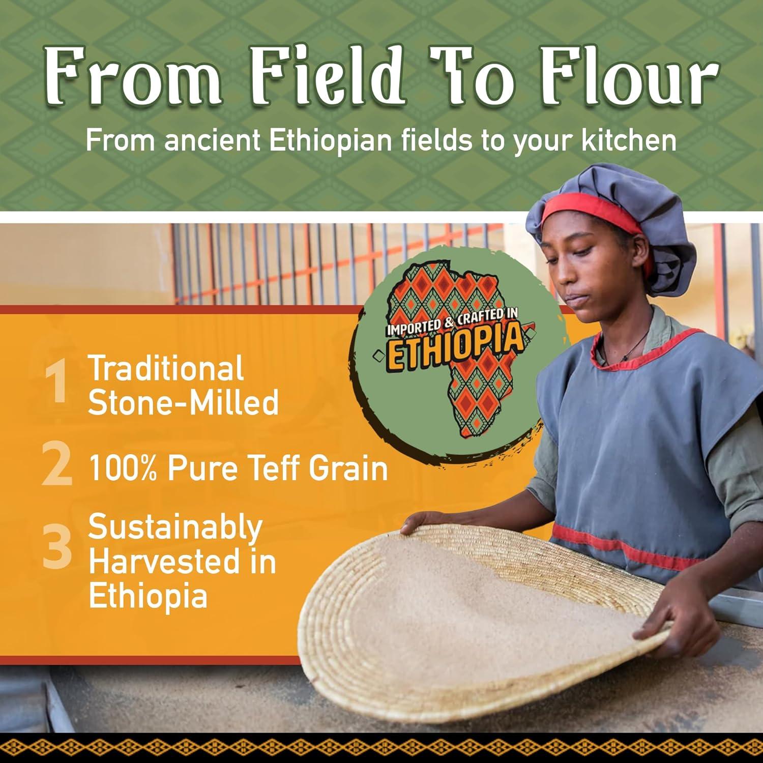 Harina de Teff Sin Gluten Brundo 453.6 g Orgánica Etiopía