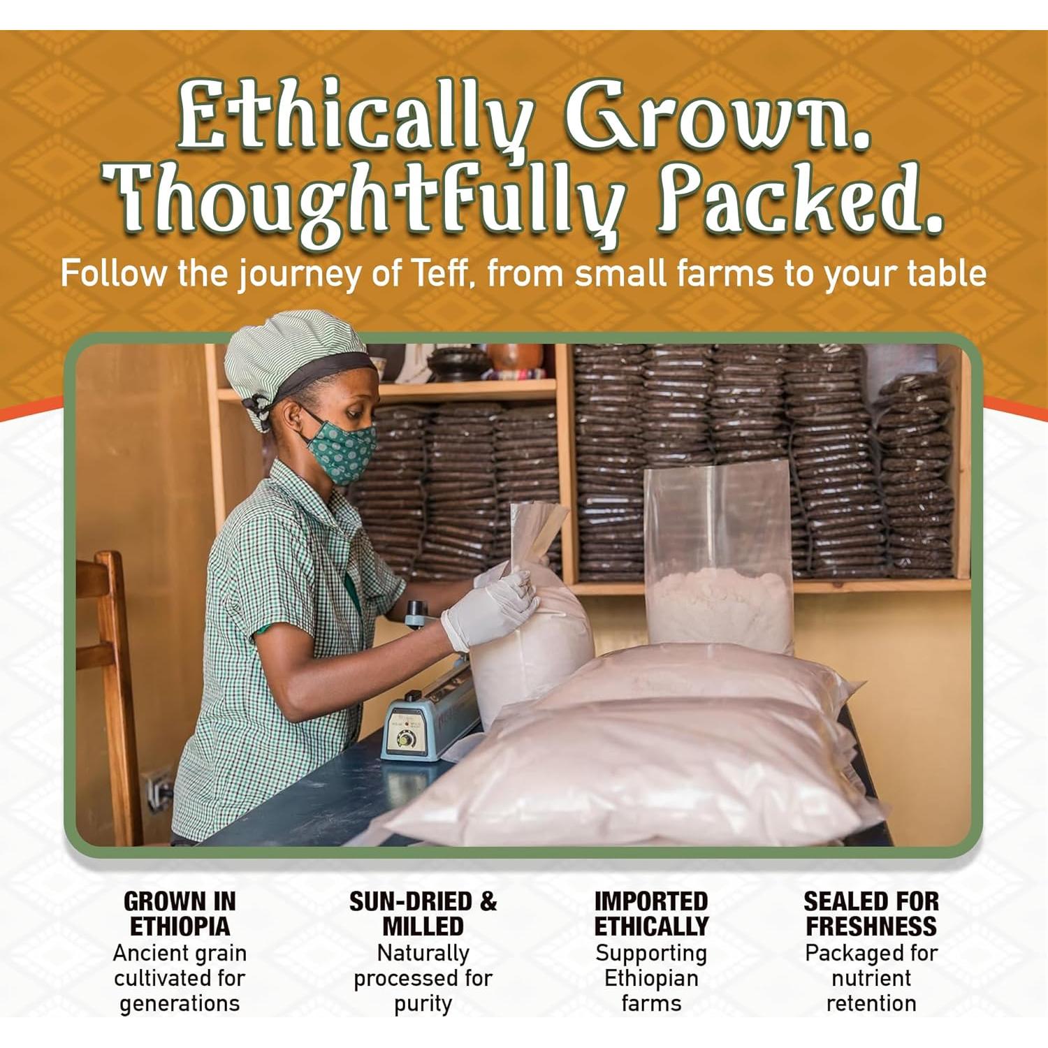 Harina de Teff Sin Gluten Brundo 453.6 g Orgánica Etiopía