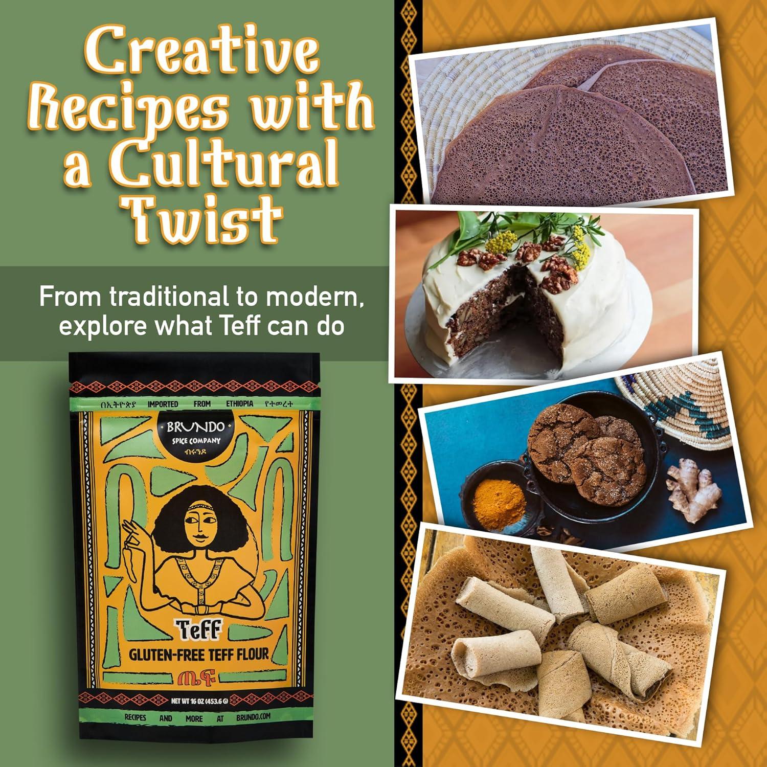 Harina de Teff Sin Gluten Brundo 453.6 g Orgánica Etiopía