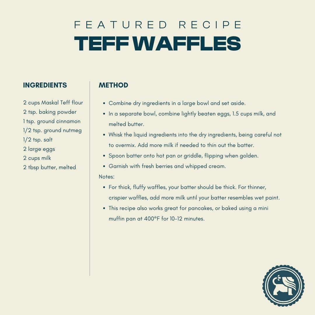 Harina de Teff Marrón Maskal 6 Paquetes de 396g Sin Gluten