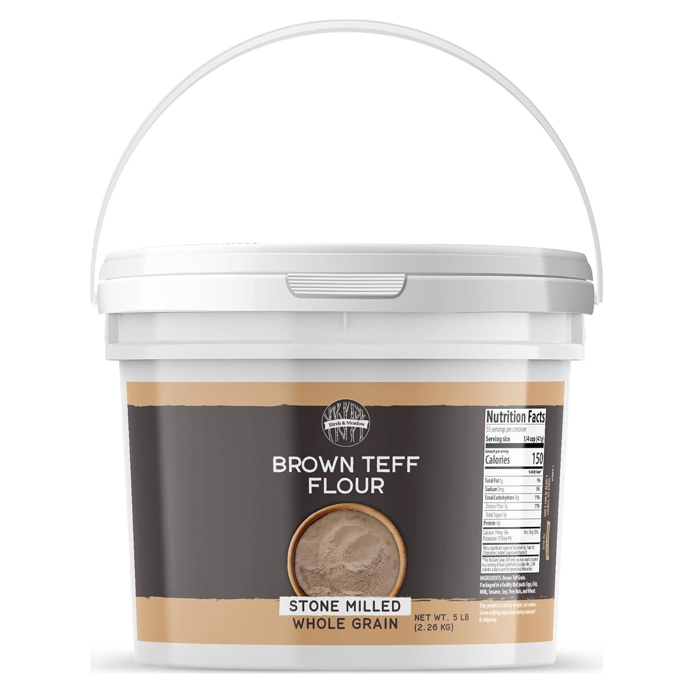 Harina de Teff Marrón Birch & Meadow 2267g No GMO