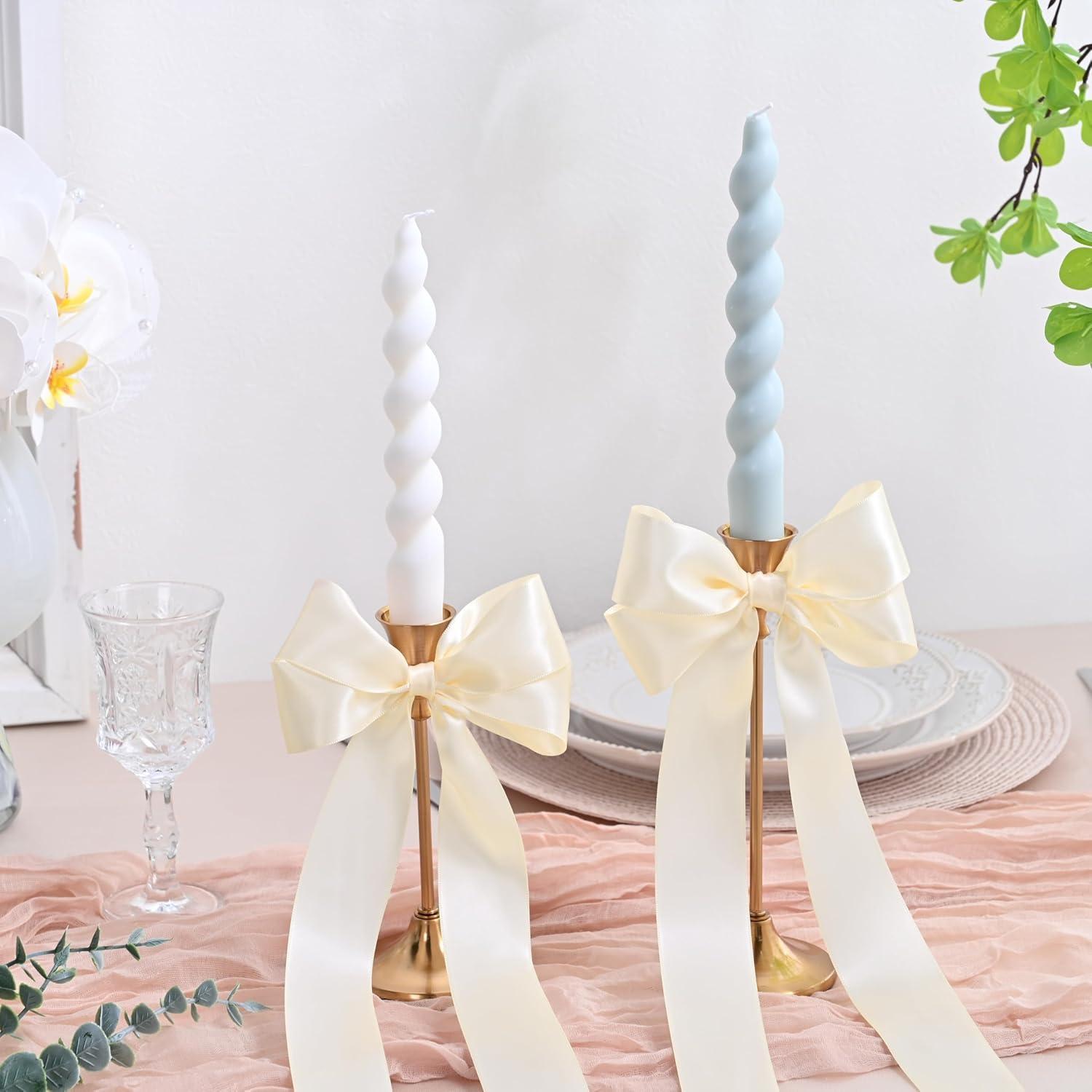 Cinta de satén marfil LEEQE 3.81 cm x 45.72 m para manualidades